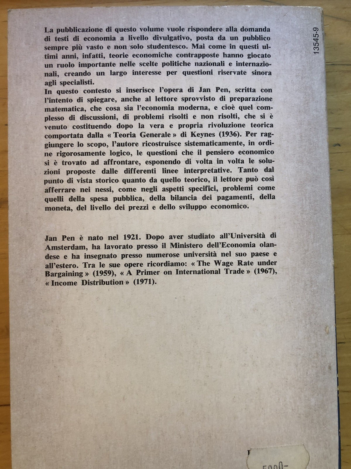 Economia moderna, Jan Pen. Mondadori 1979