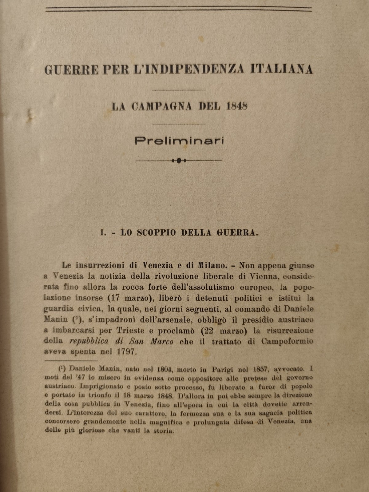 La campagna del 1848 Gen. G. Cassinis conferenze Ufficiali R. Aeronautica 1928
