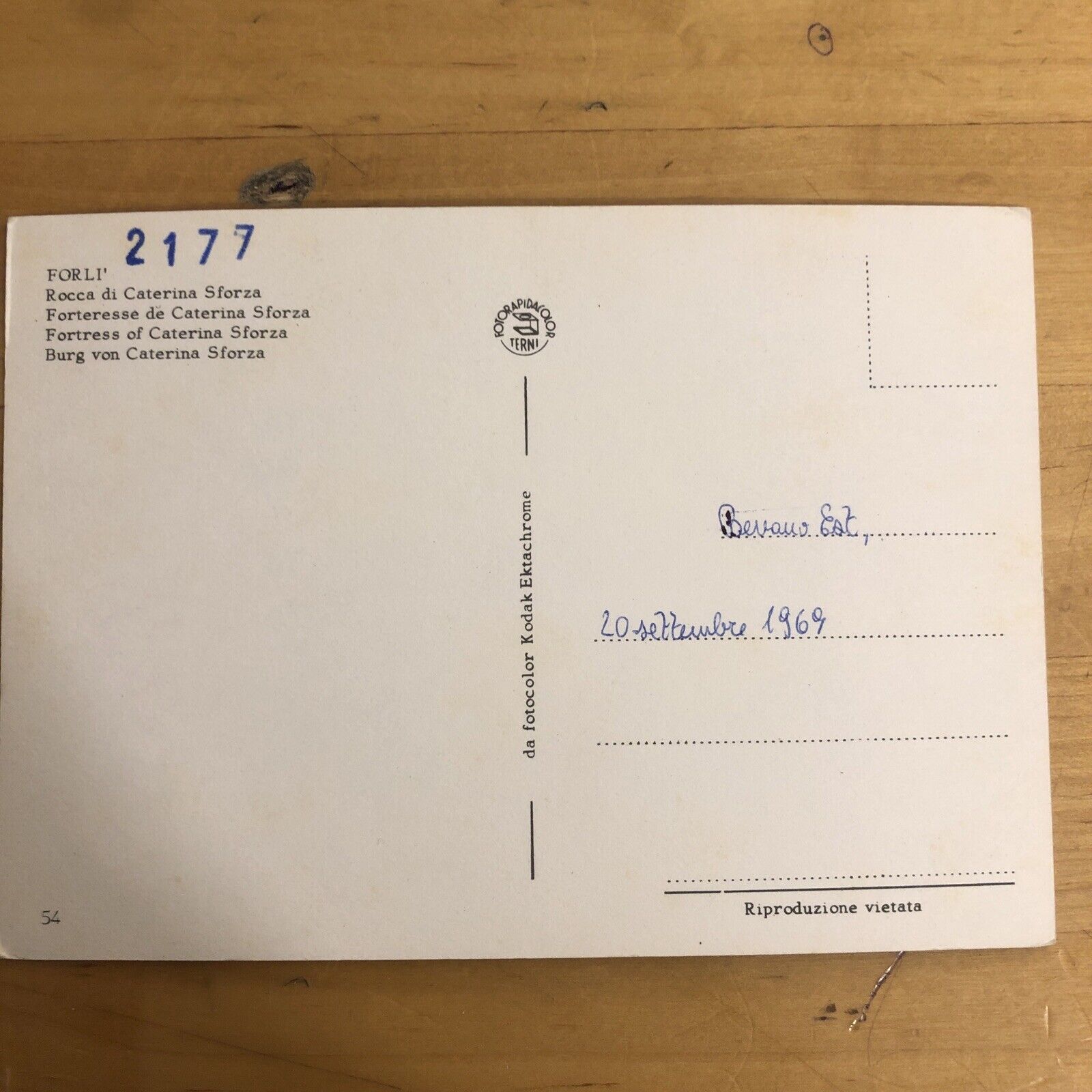 CARTOLINA FORLI'  1969 - SPEDIZIONE GRATUITA