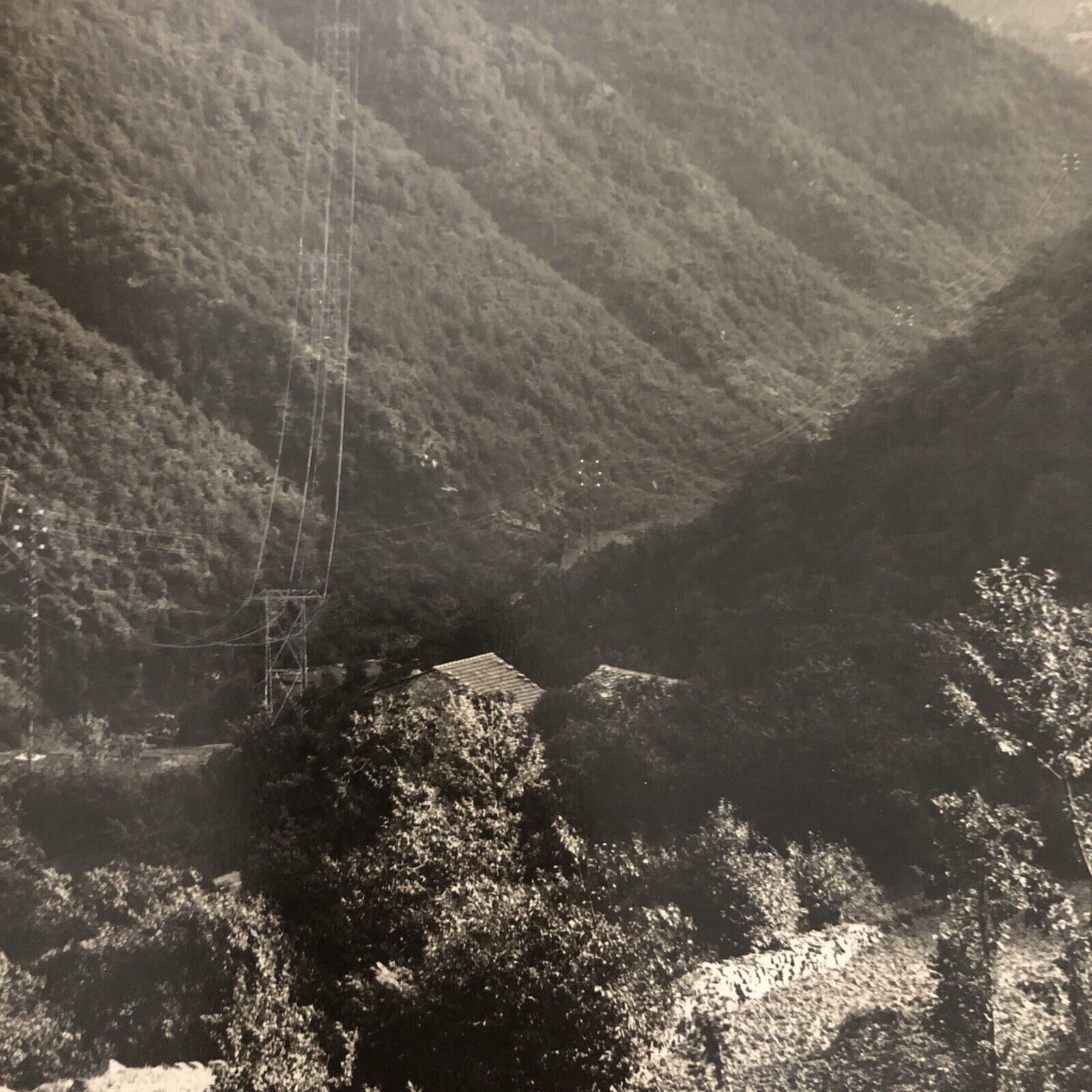 Fotografia antica appennino Bologna / Toscana, Linea elettrica