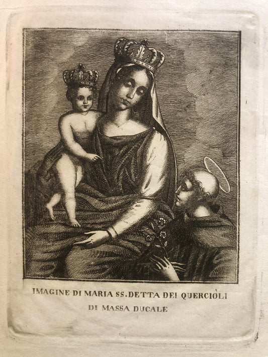 Stampa antica Maria ss. detta dei Quercioli di Massa Ducale (1600 - 1700?)