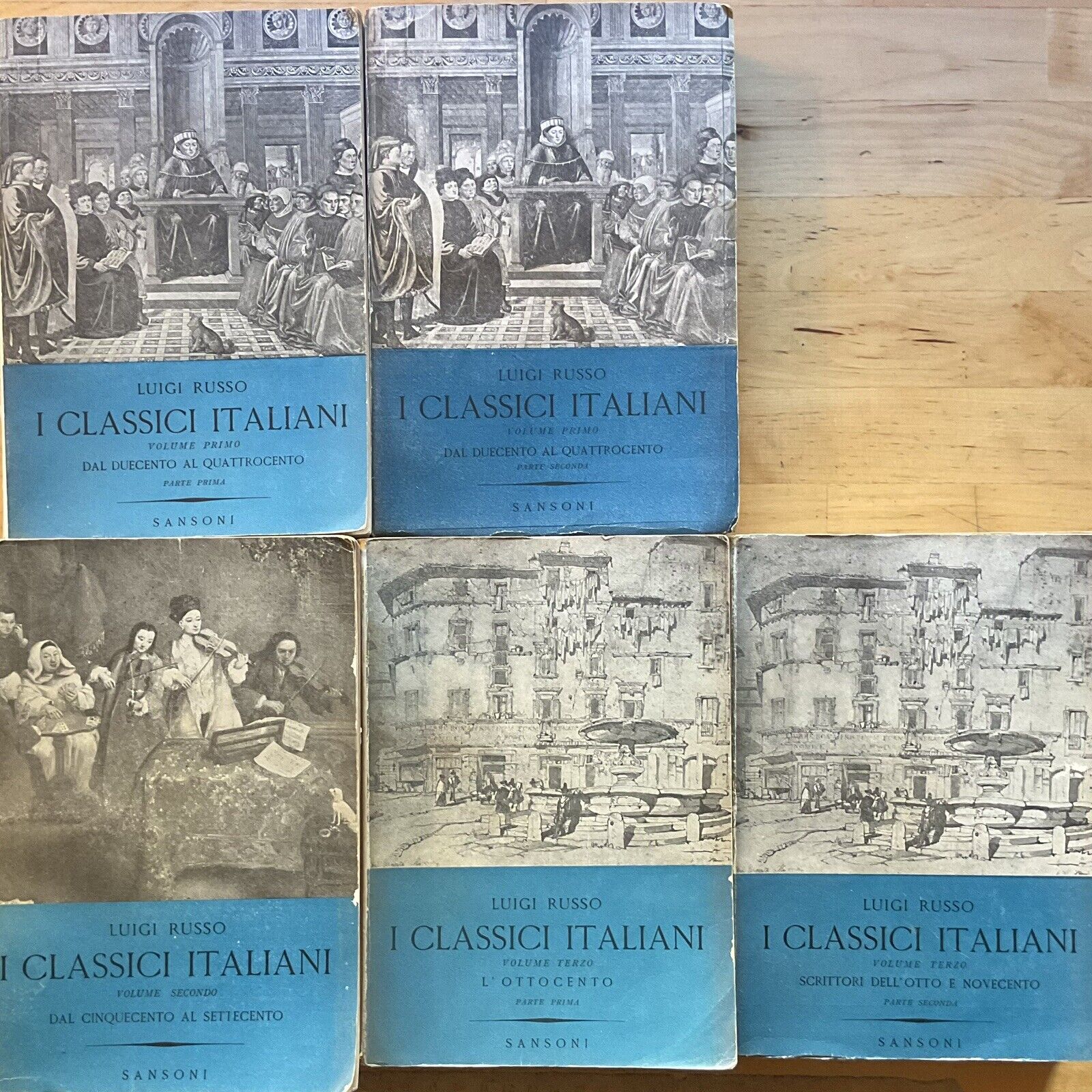 I classici Italiani, Luigi Russo - Sansoni opera completa in 5 volumi 1953