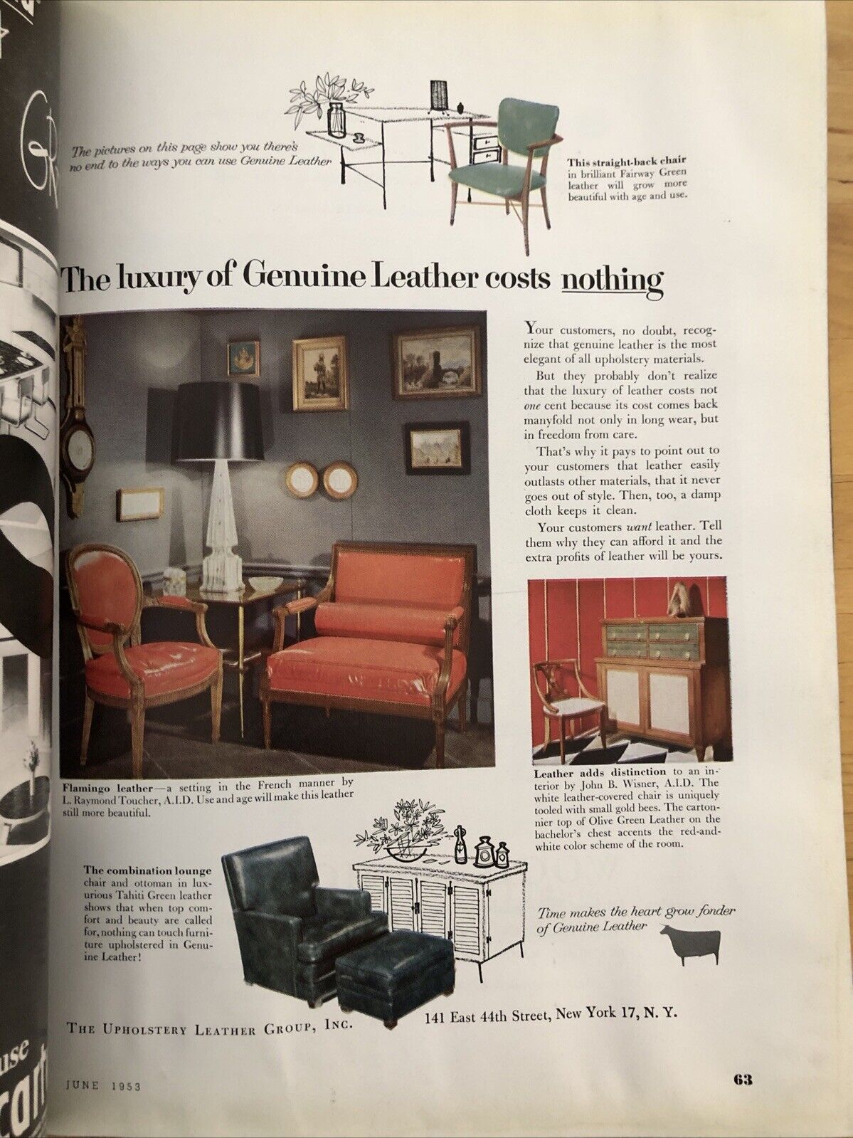 INTERIORS MAGAZINE JUNE 1953. Interiors, design, architecture. Olga Gueft