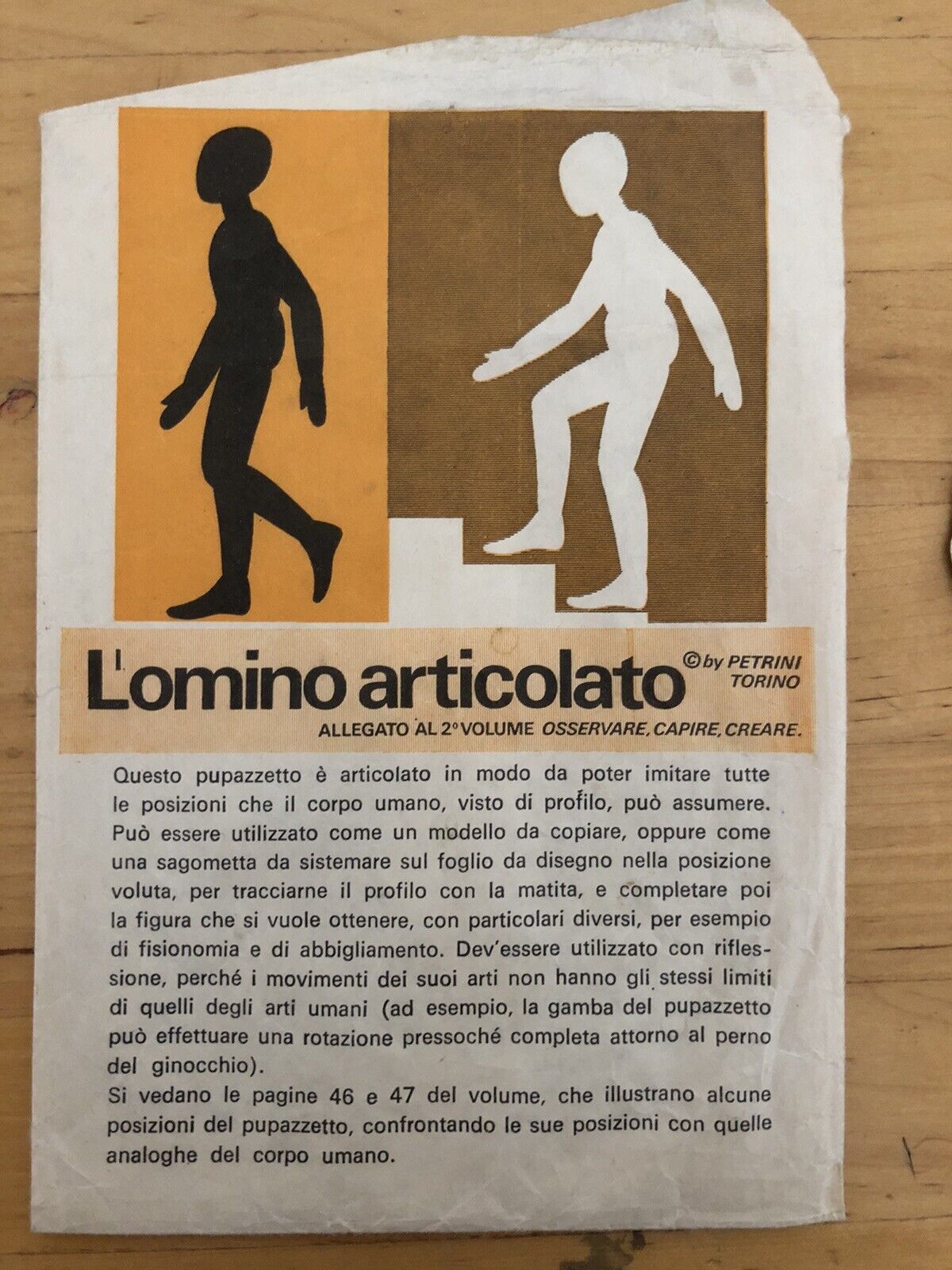 L'omino articolato - Petrini Antonio, con busta contenitore di carta