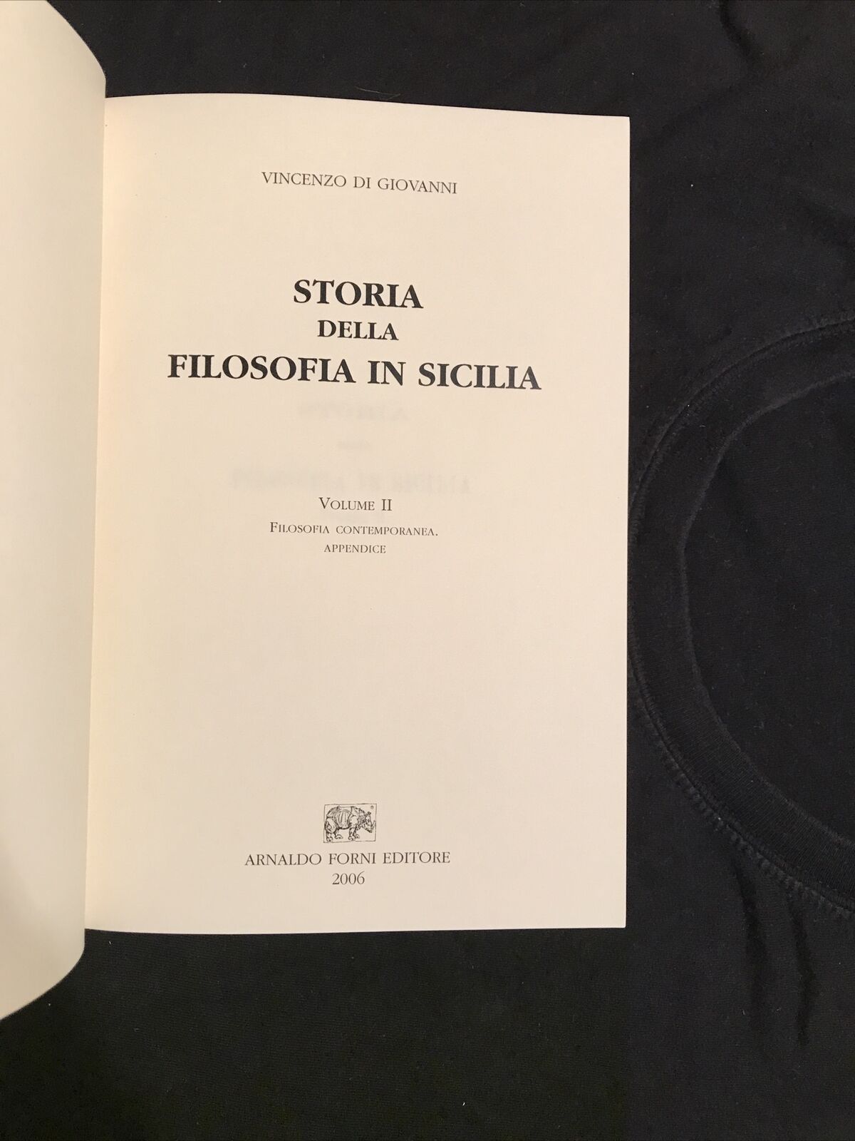 STORIA DELLA FILOSOFIA IN SICILIA V. d Giovanni,A. Forni FILOSOFIA CONTEMPORANEA