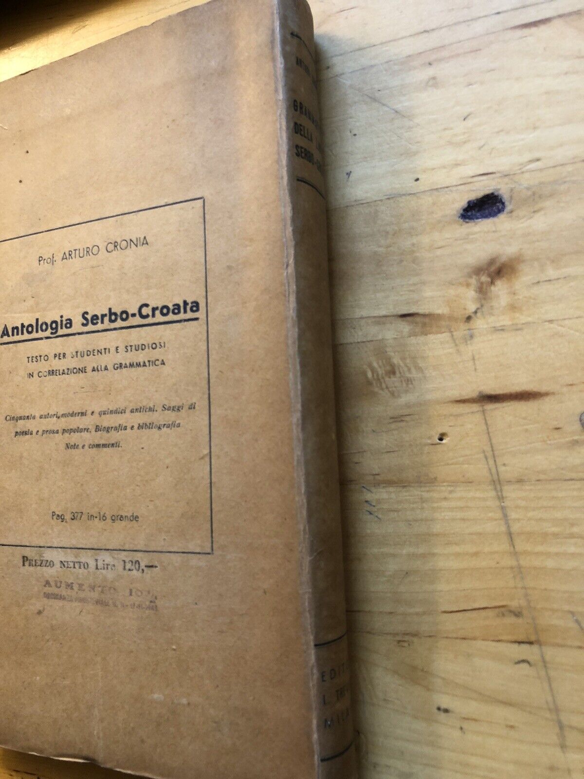 Grammatica della lingua Serbo-Croata, Arturo Cronia, Trevisini 1941