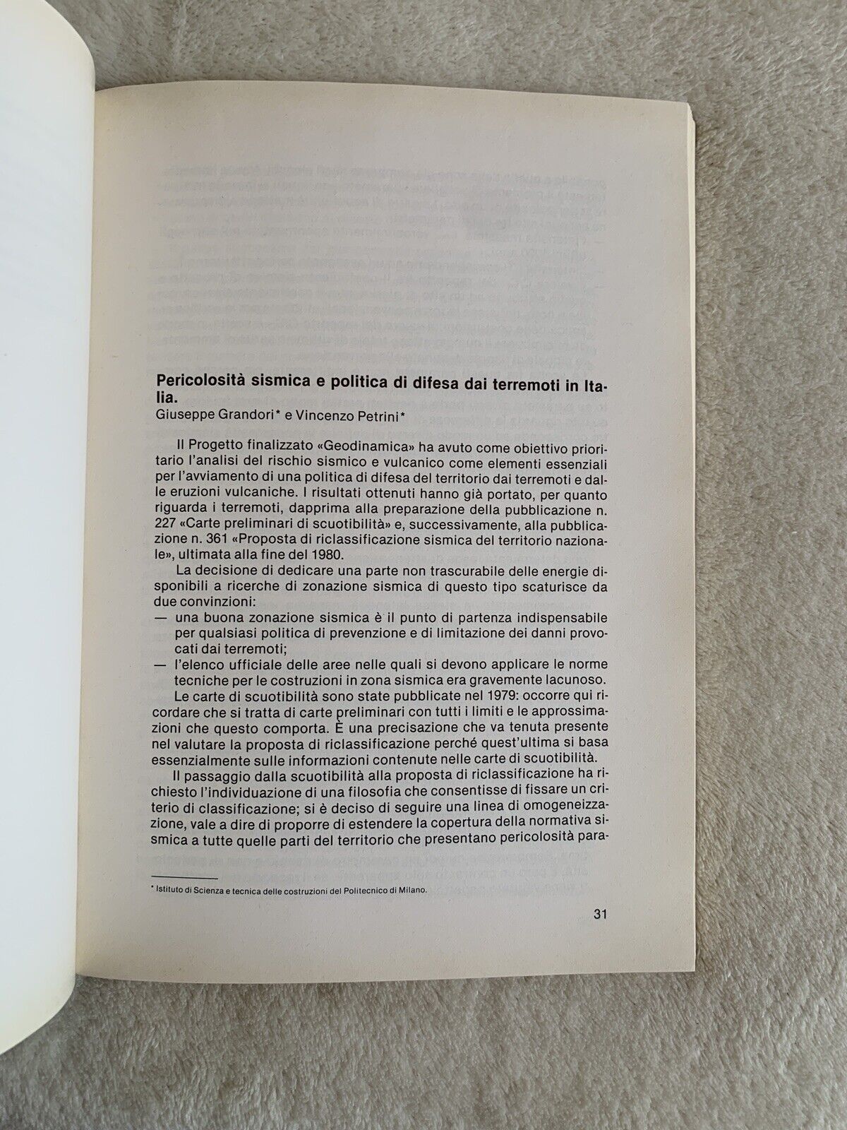 Zone sismiche e sismicità in Emilia-Romagna strategia difesa dai terremoti 1981