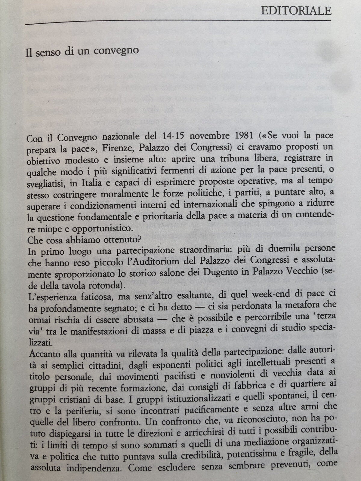 Se vuoi la pace prepara la pace, disarmo diritti umani, continenti e popoli 1982