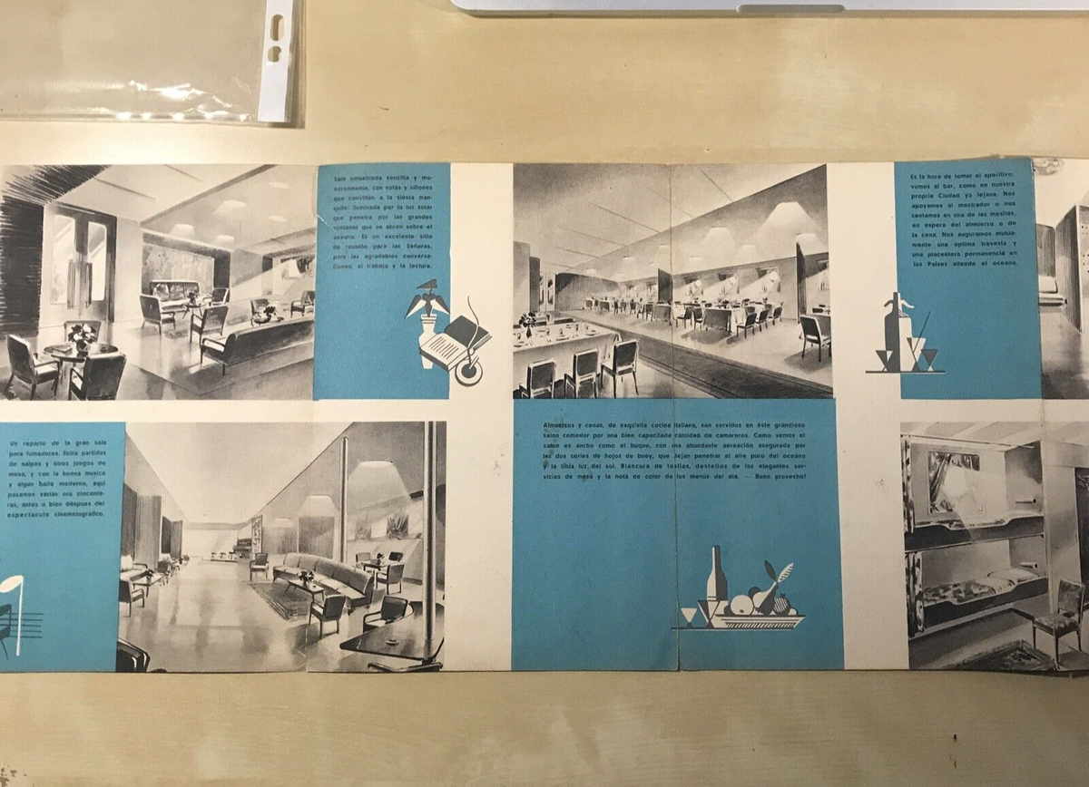 Conte Grande Società di Navigazione - Brochure Opuscolo  pubblicità Vintage