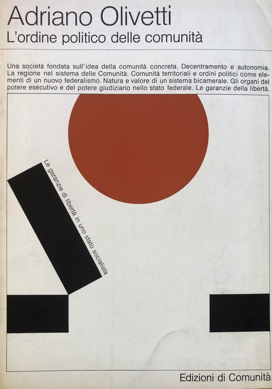 L'ordine politico delle comunità, Adriano Olivetti - Edizioni di Comunità 1970