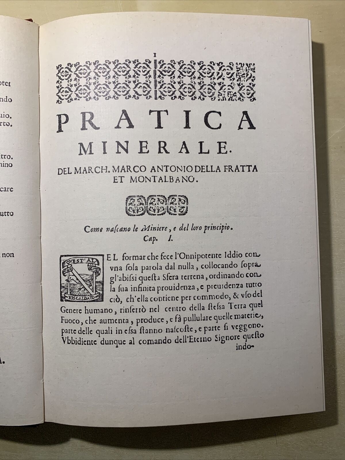 Pratica Minerale trattato del March. Marco Antonio della Fratta Atesa editrice