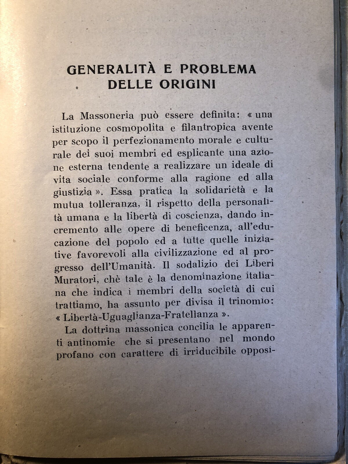 Che cos'è veramente la Massoneria - William Anceschi 1946 Partenopea editrice