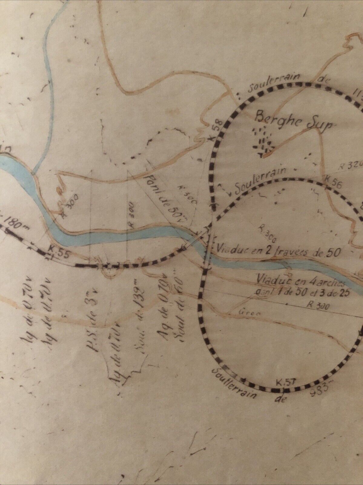 FERROVIE cartografia confine Francia Italia, con indicazione linea ferroviaria