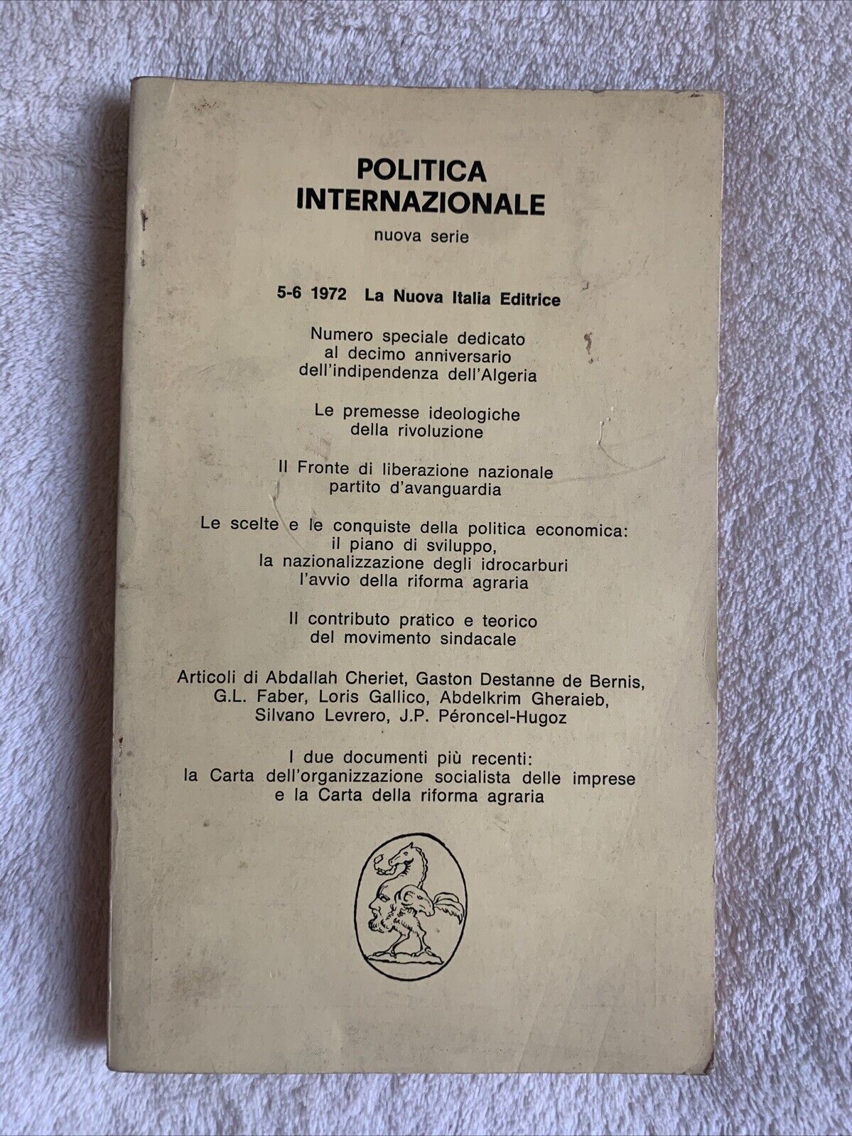 Politica internazionale 5-6 La Nuova Italia editrice. Indipendenza dell'Algeria