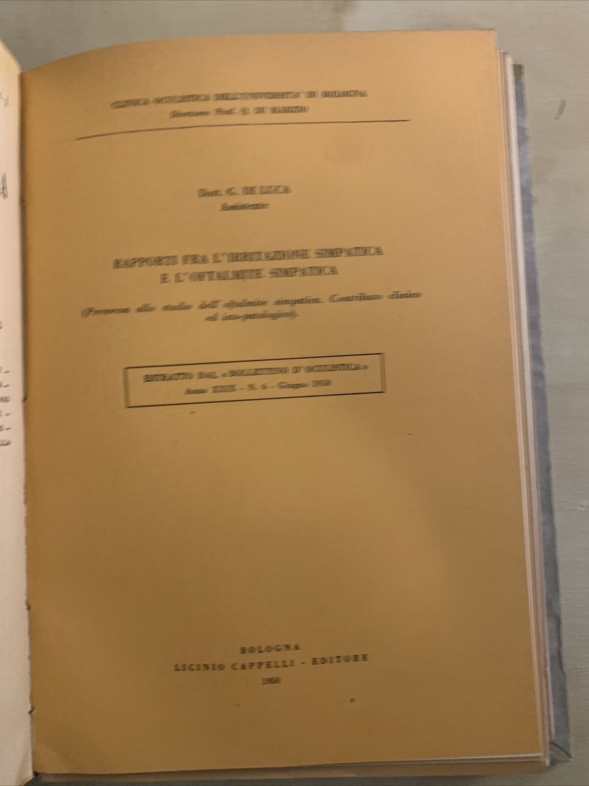 SAGGI DI OFTALMOLOGIA XIII 1949-50 oftalmologia - oculistica