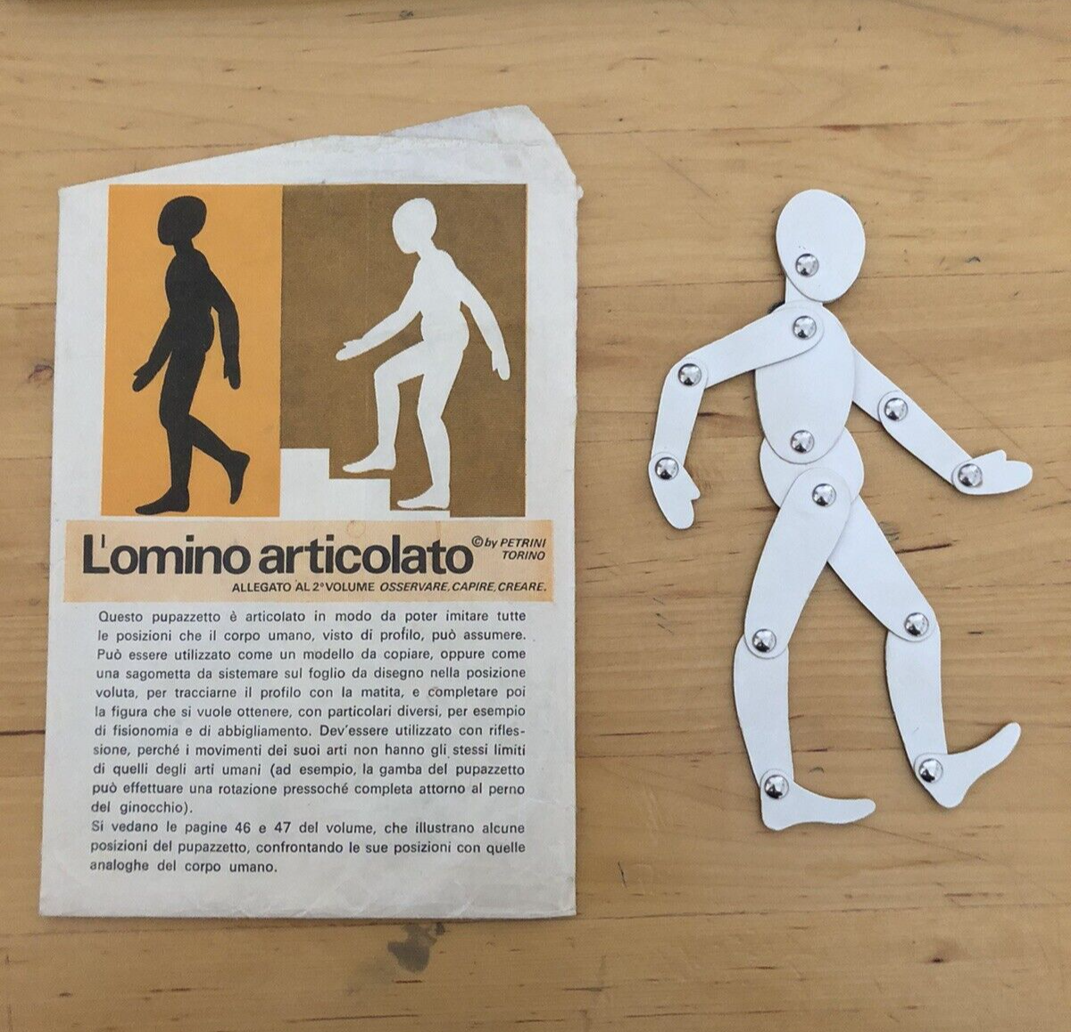 L'omino articolato - Petrini Antonio, con busta contenitore di carta