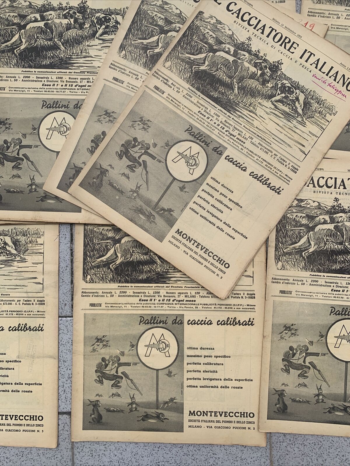 IL CACCIATORE ITALIANO giornale rivista caccia 1953 -  16 numeri #