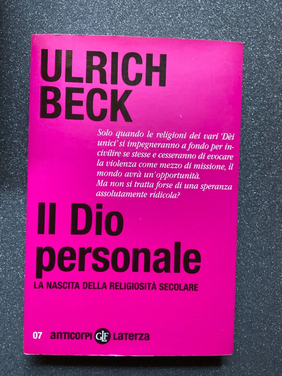 Il Dio personale -Ulrich Beck, Laterza