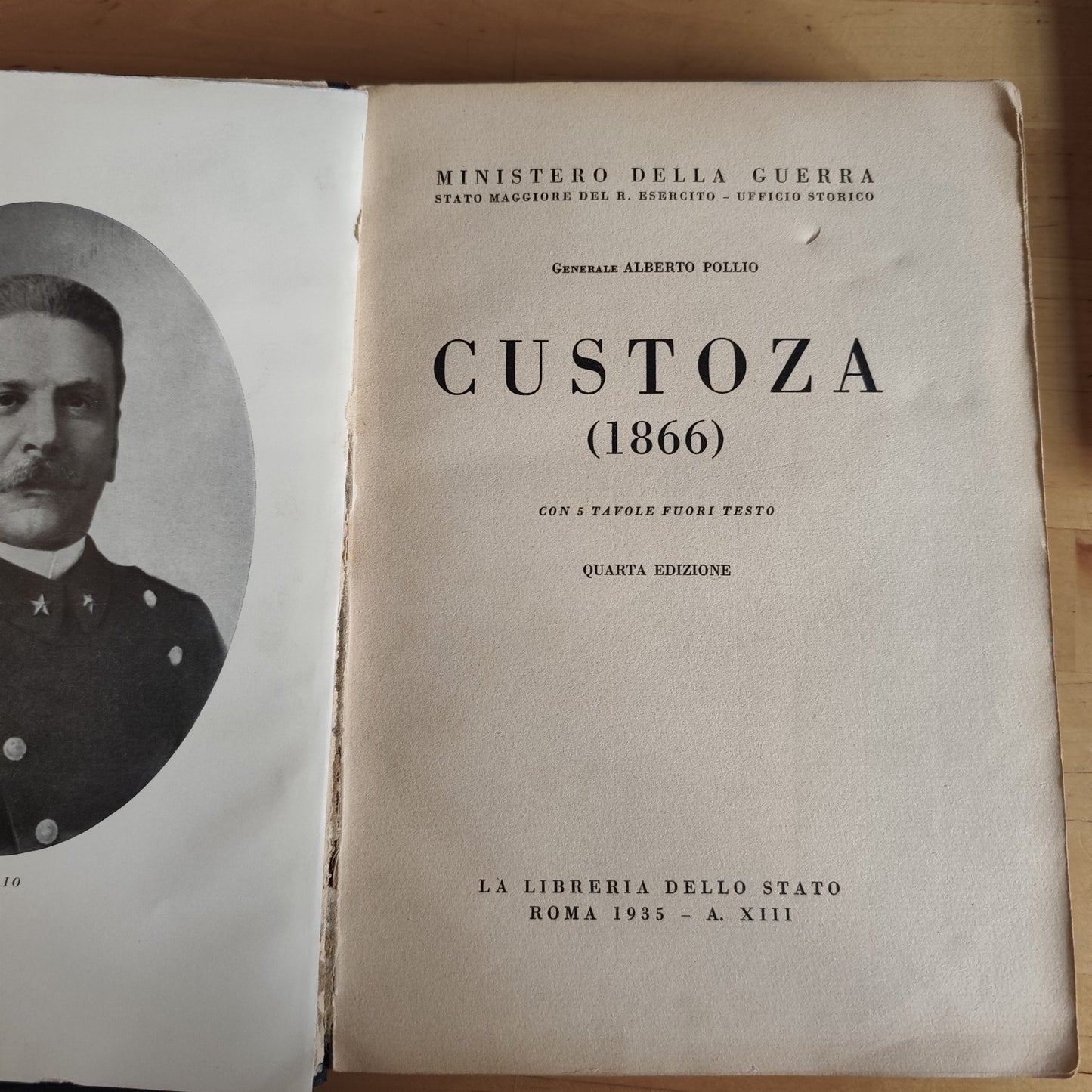 CUSTOZA 1866 - senza tavole - ministero della guerra 1935 - A. Pollio