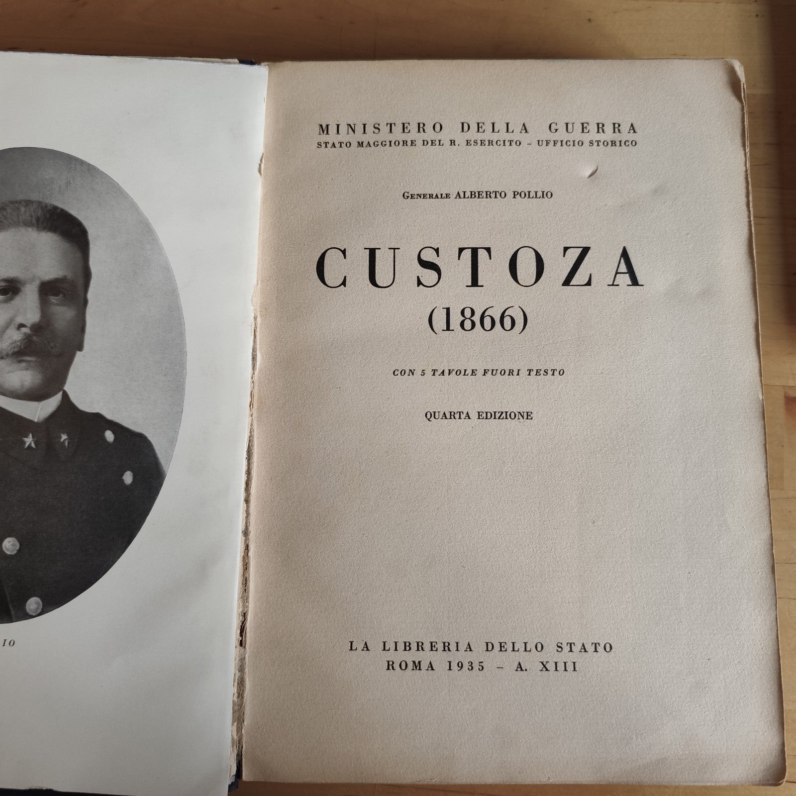 CUSTOZA 1866 - senza tavole - ministero della guerra 1935 - A. Pollio