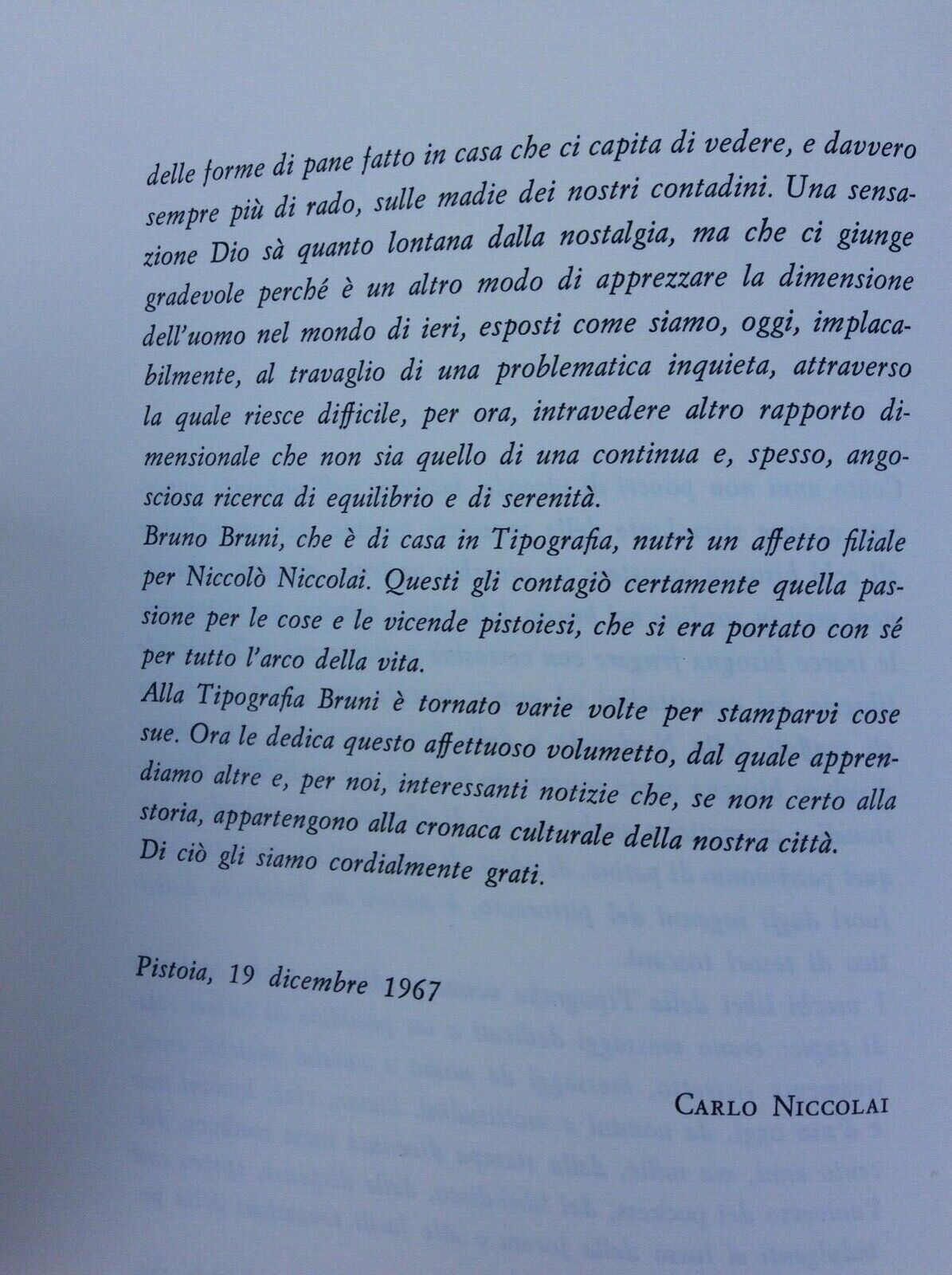 CENTO ANNI DI VITA DI UNA TIPOGRAFIA PISTOIESE,BRUNO BRUNI,NICCOLAI 1968