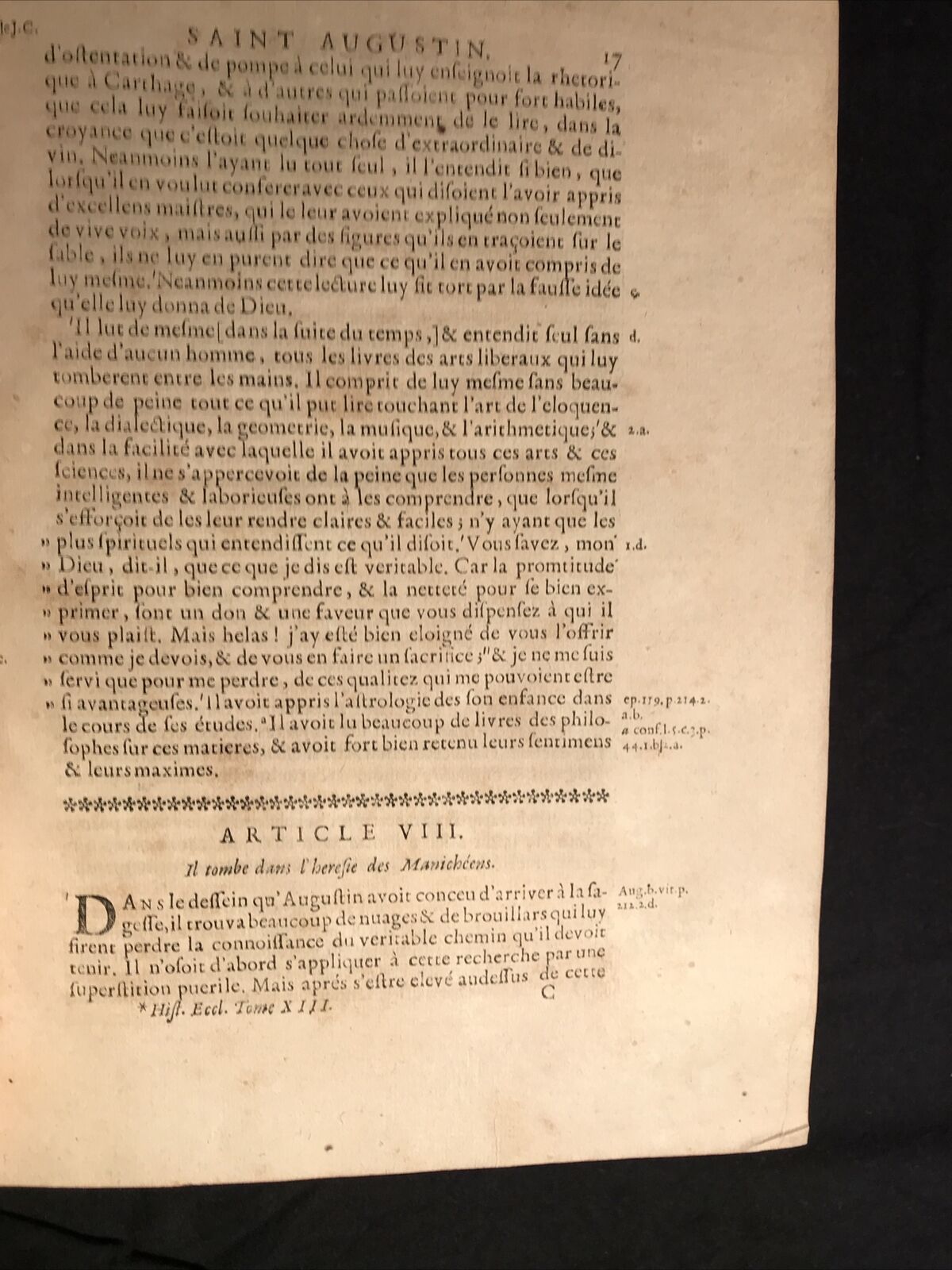 Memoires pour servir a l'histoire ecclesiastique tome treizieme 1710 