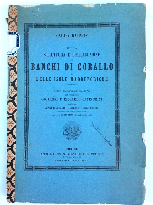 SULLA STRUTTURA DISPOSIZIONE DEI BANCHI DI CORALLO, DARWIN, UNIONE TIPOGRAFICO