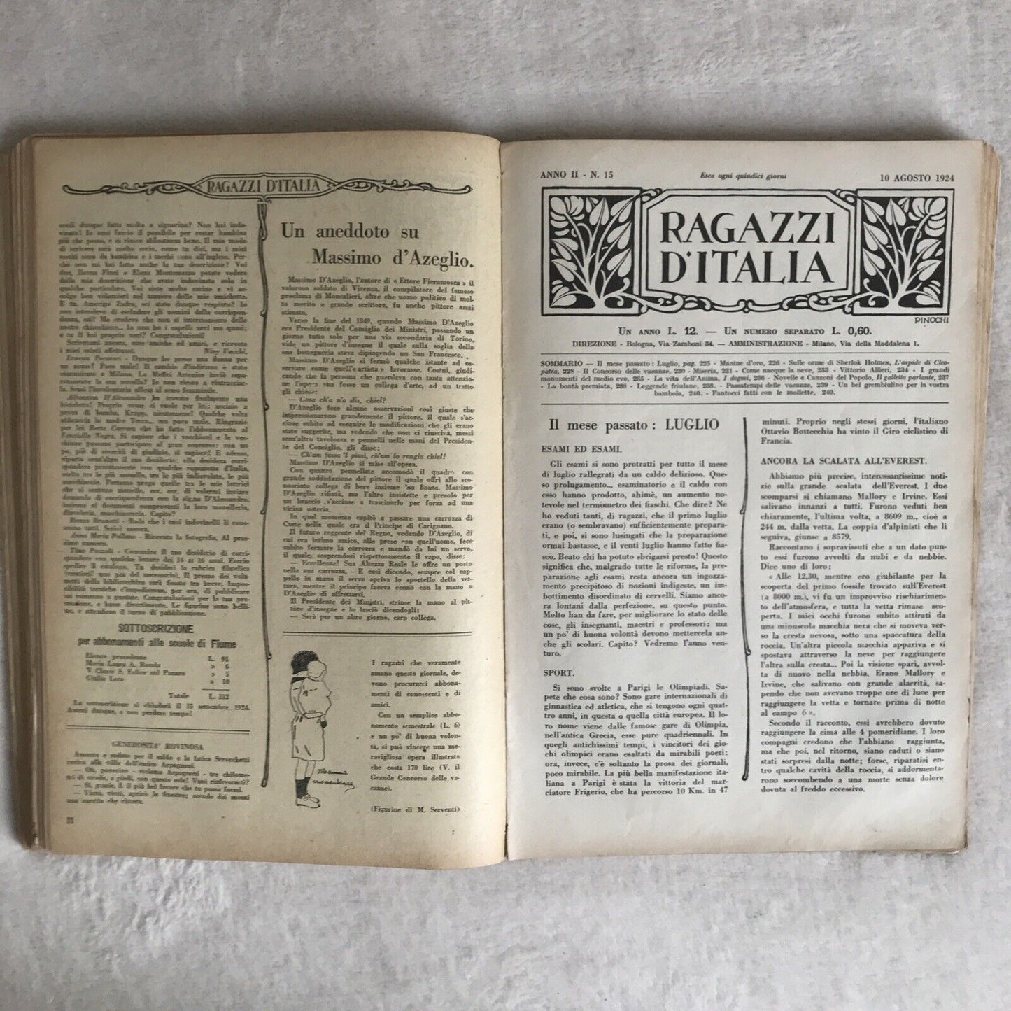 RAGAZZI D'ITALIA, anno II completo, quindicinale 24 numeri.annata 1924 MONDADORI