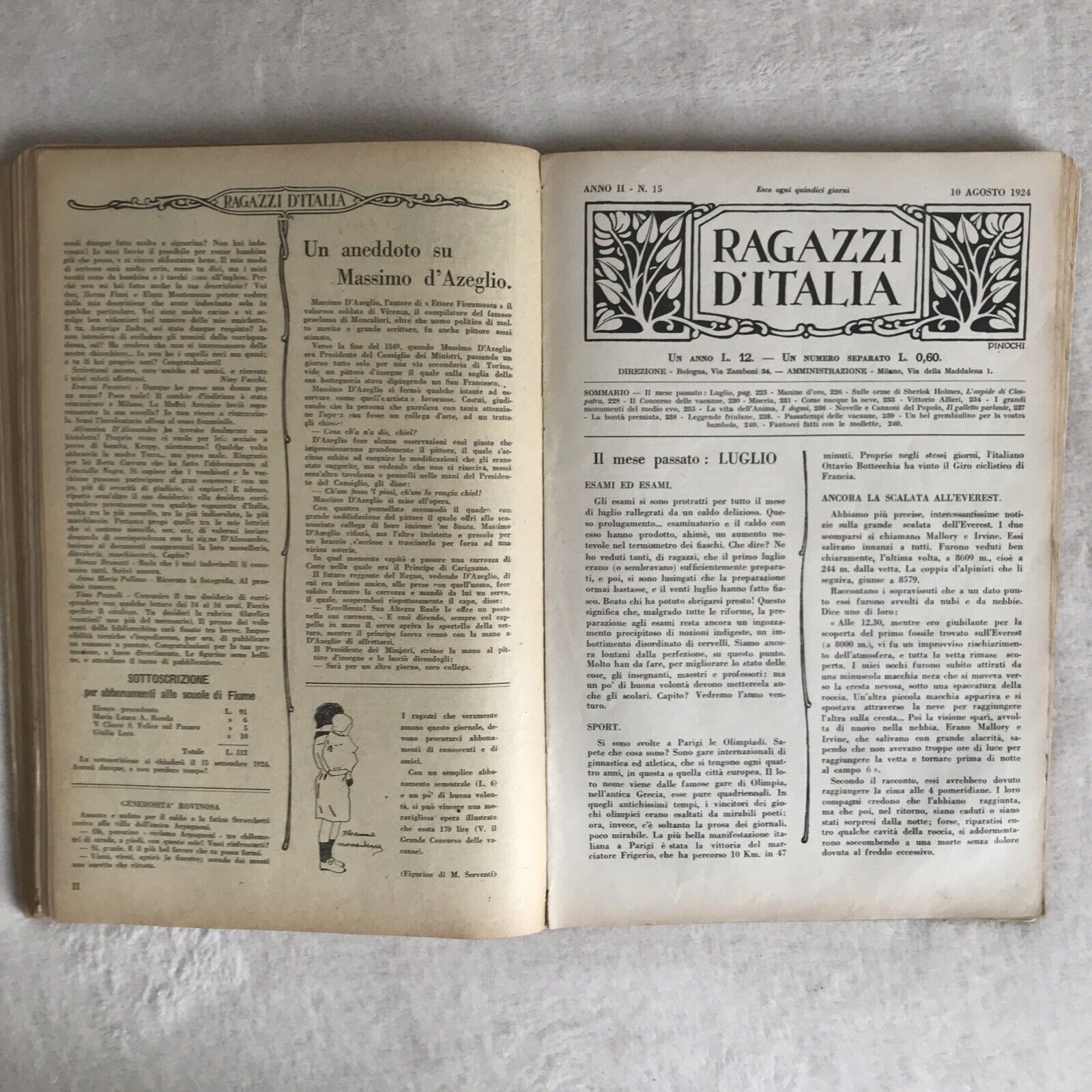 RAGAZZI D'ITALIA, anno II completo, quindicinale 24 numeri.annata 1924 MONDADORI