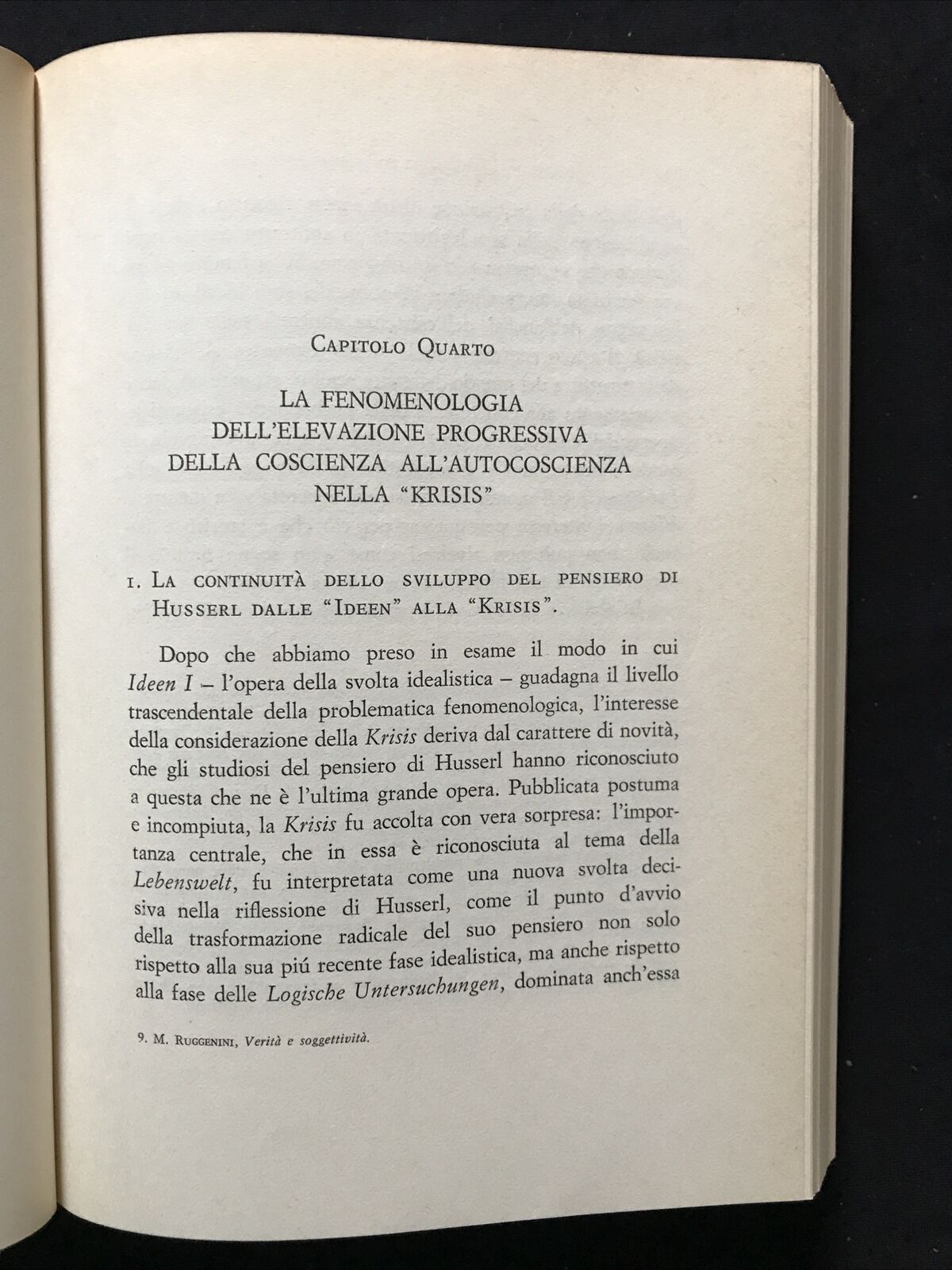 VERITÀ E SOGGETTIVITÀ - Mario Ruggenini, Fiorini editore 1974  **RARO** #