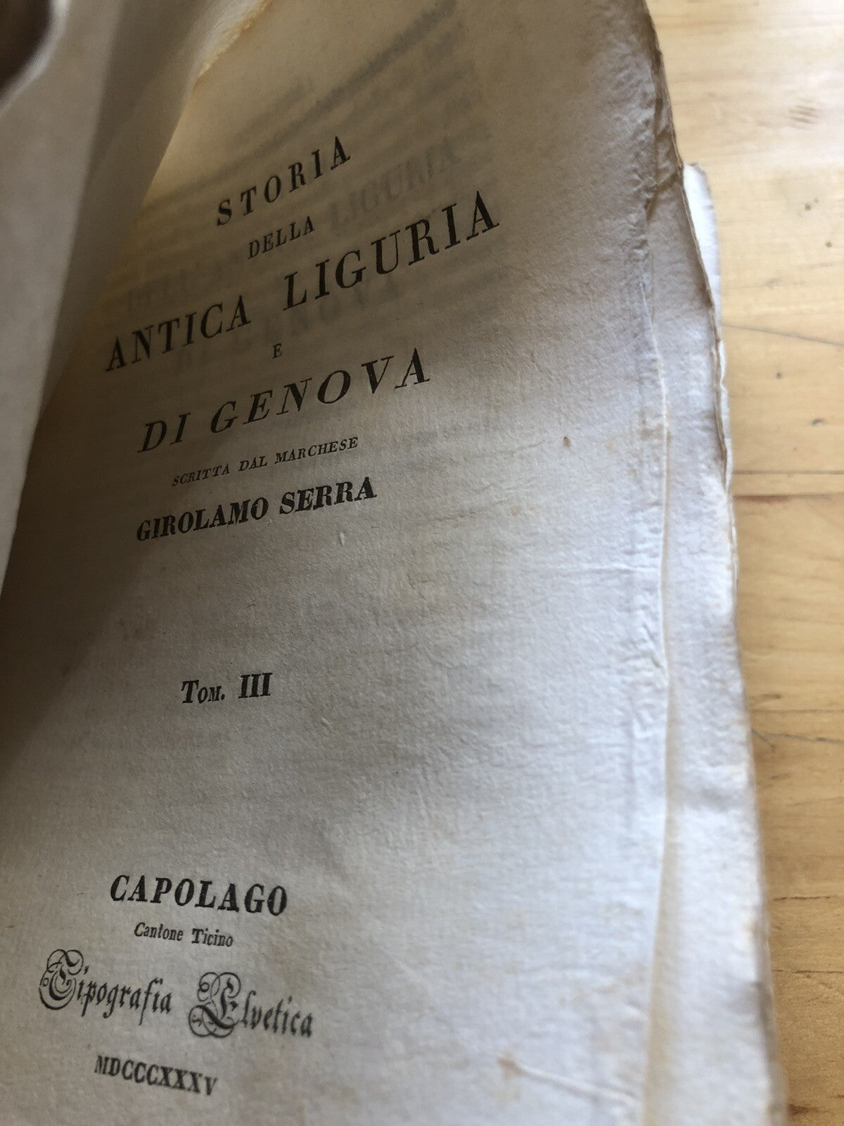 La storia della antica Liguria e di Genova, Girolamo Serra 1835 3 voll. Elvetica