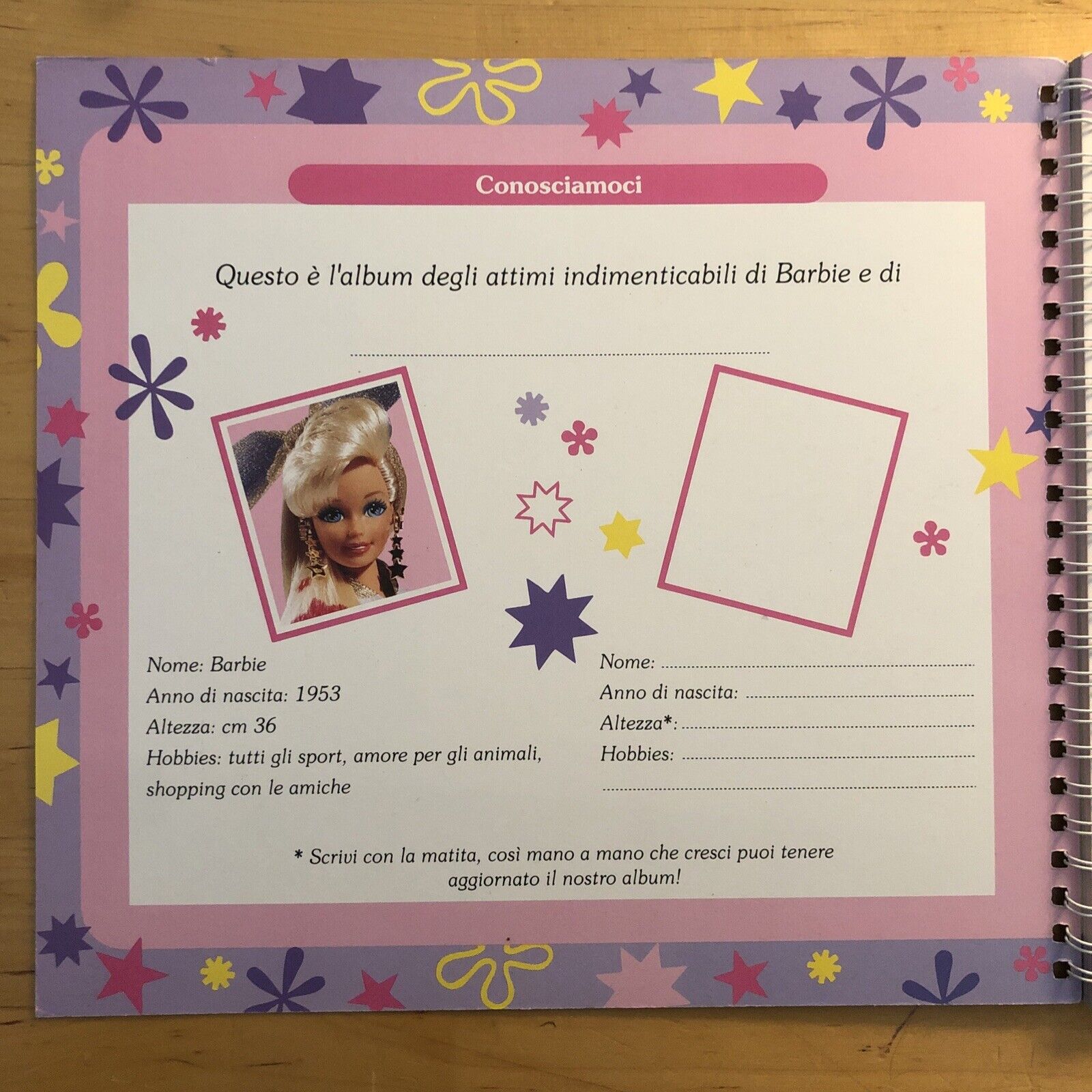 BARBIE - attimi indimenticabili, L'album portafoto di Barbie 1994 Mattel, Panini