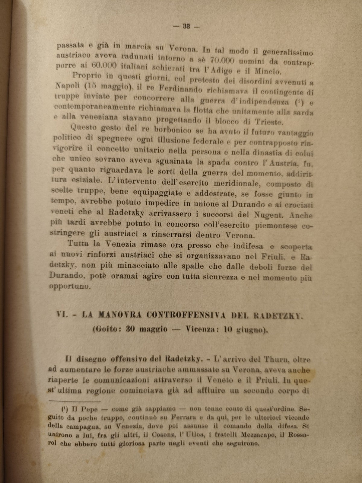 La campagna del 1848 Gen. G. Cassinis conferenze Ufficiali R. Aeronautica 1928