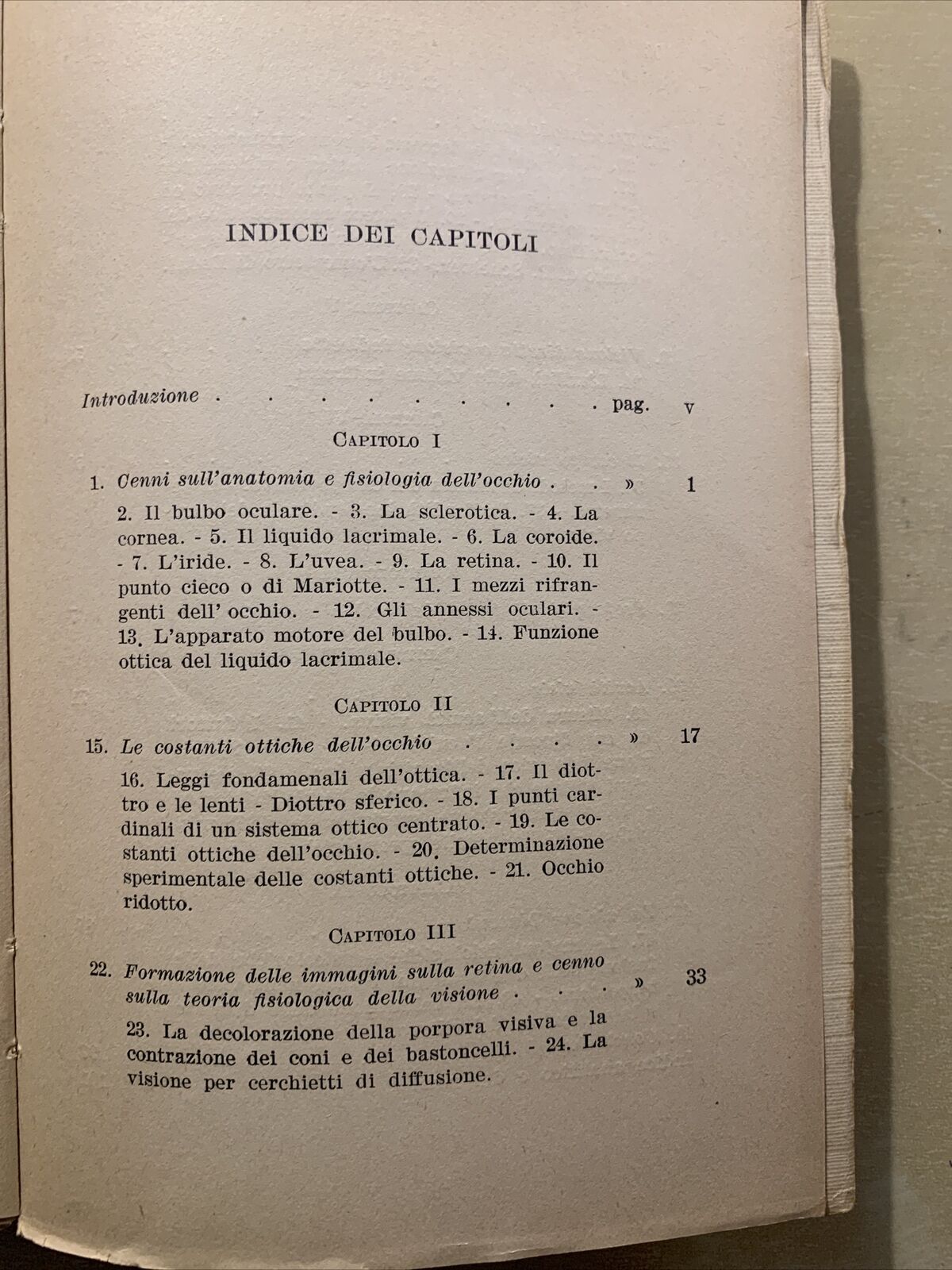 L'OCCHIO E IL MECCANISMO DELLA VISIONE - ENZO DI BARI. ZANICHELLI 1933 #
