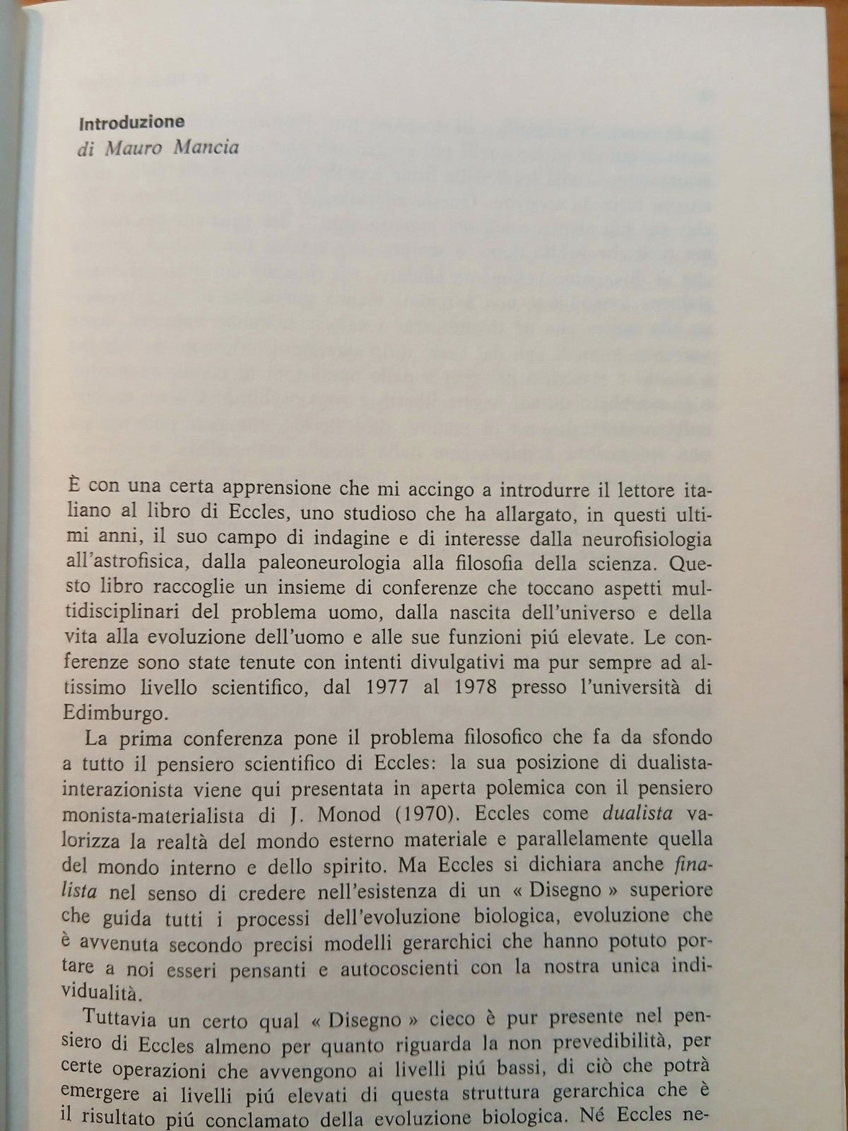 Il mistero uomo di John C. Eccles - Il Saggiatore 1983