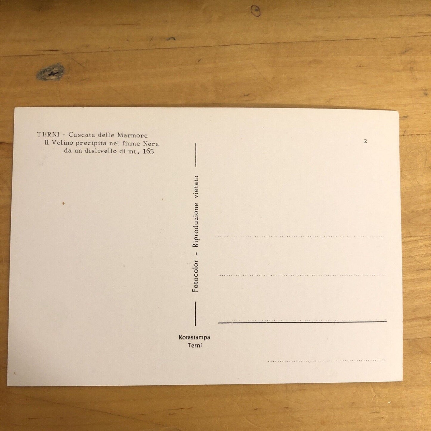 CARTOLINA TERNI - CASCATA DELLE MARMORE, IL VELINO PRECIPITA NEL FIUME NERA