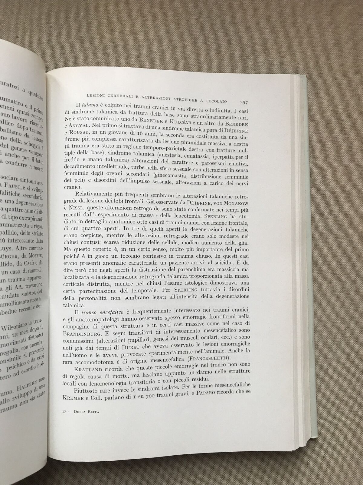 I TRAUMI CRANICI - Angelo della Beffa, editrice Vallardi
