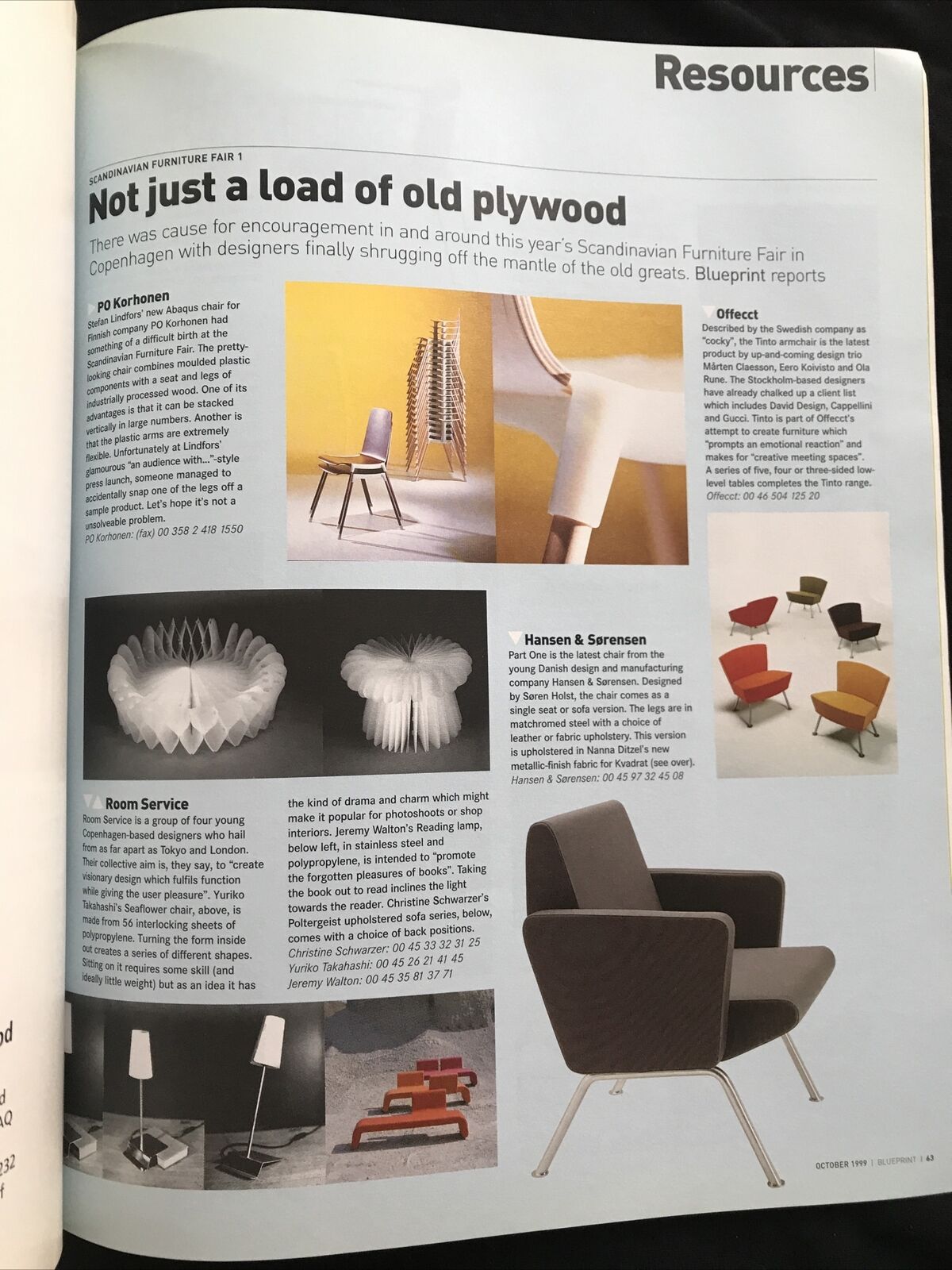 Blueprint Magazine Architecture Design Art Fashion, Oct 1999 - N 165 