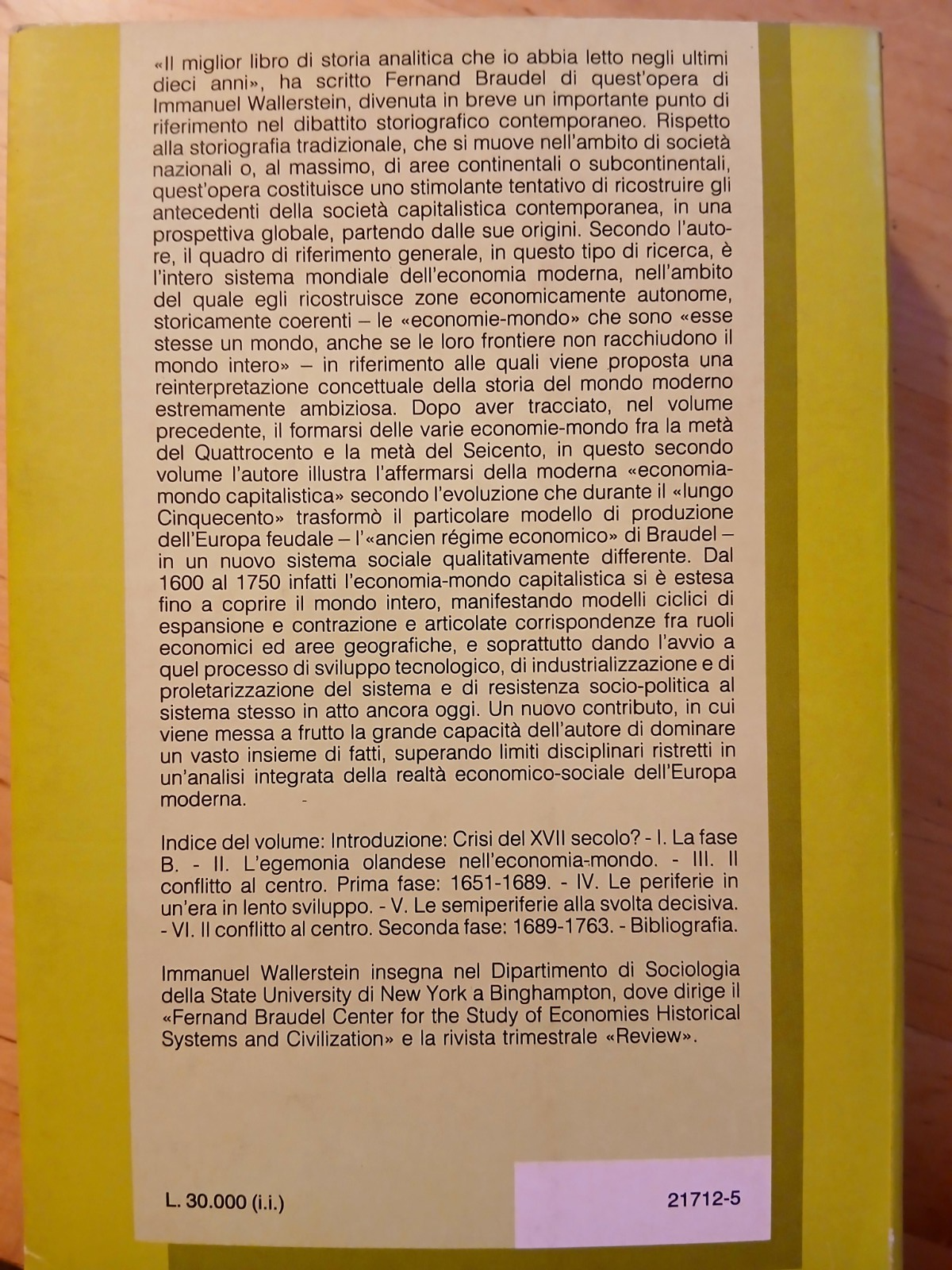 Il sistema mondiale dell'economia moderna - Immanuel Wallerstein Il Mulino v. II