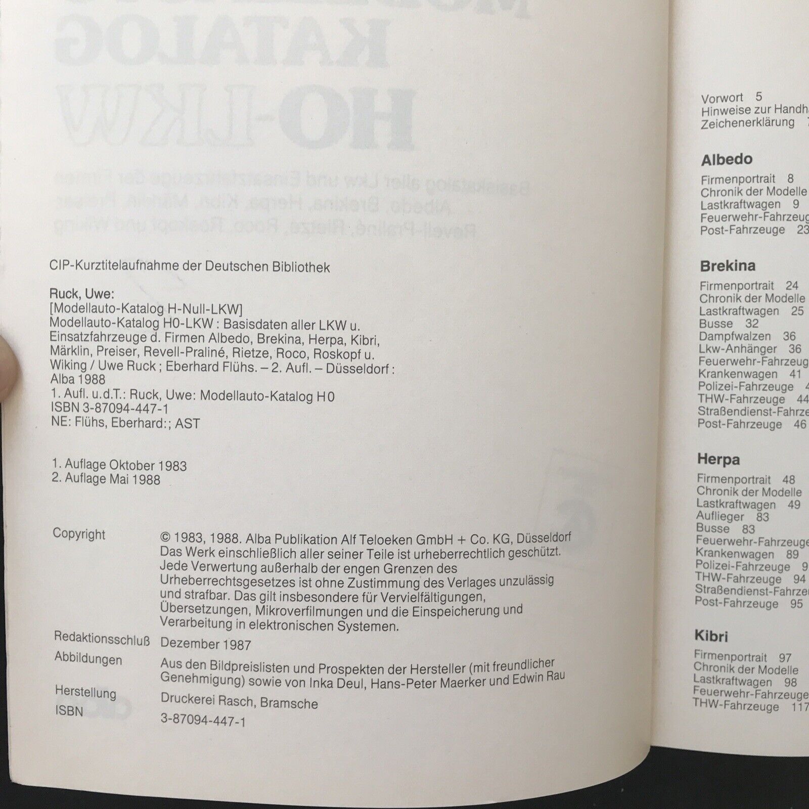 MODELLAUTO KATALOG HO-LKW, Alba, Uwe Ruck / Eberhard Fluhs.