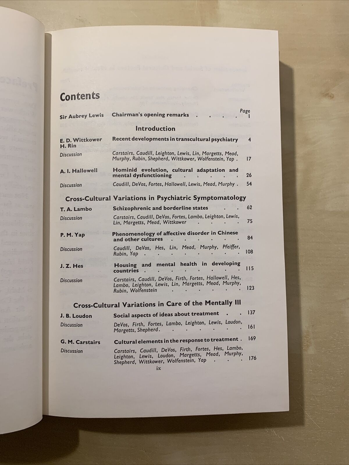 TRANSCULTURAL PSYCHIATRY - Ciba Foundation Symposium, J. & A. Churchill Ltd 1965
