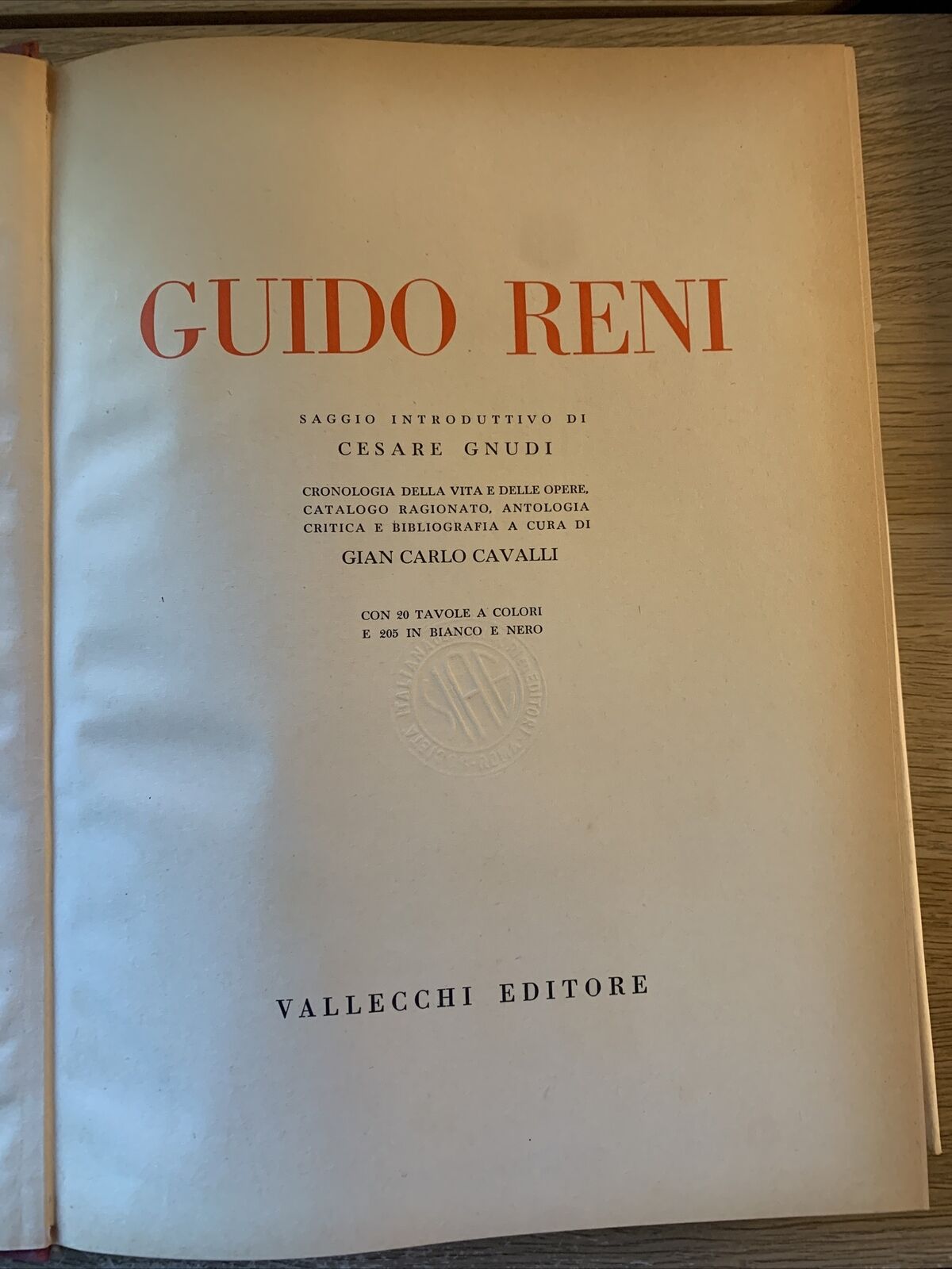 GUIDO RENI. Vallecchi editore. Cesare Gnudi 1955