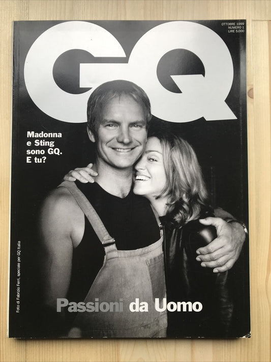 MADONNA STING - GQ ottobre 1999,  KEITH RICHARDS MOANA POZZI PAOLA BARALE MEGAN 