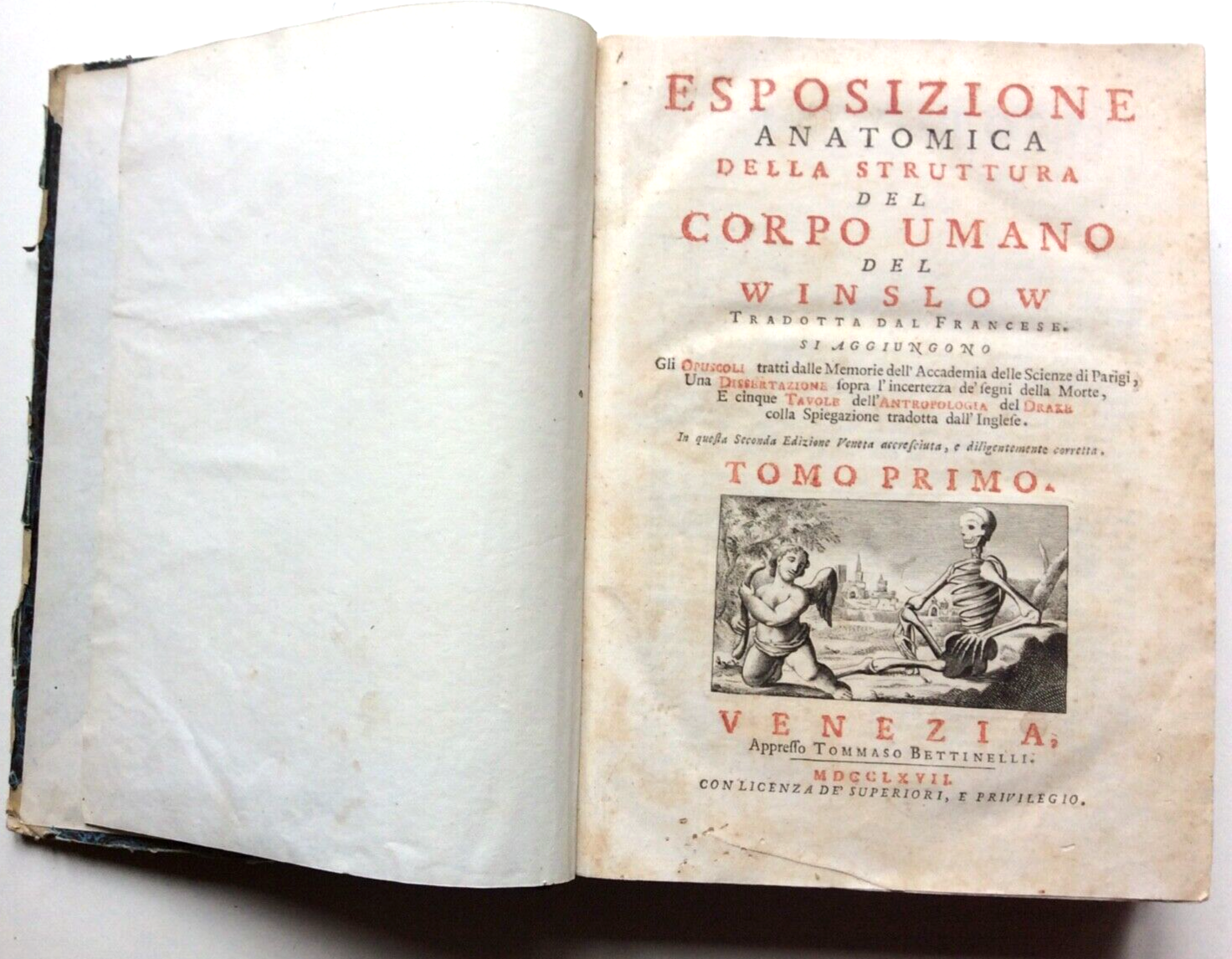 ESPOSIZIONE ANATOMICA DELLA STRUTTURA DEL CORPO UMANO, WINSLOW, 1767, 2 tomi