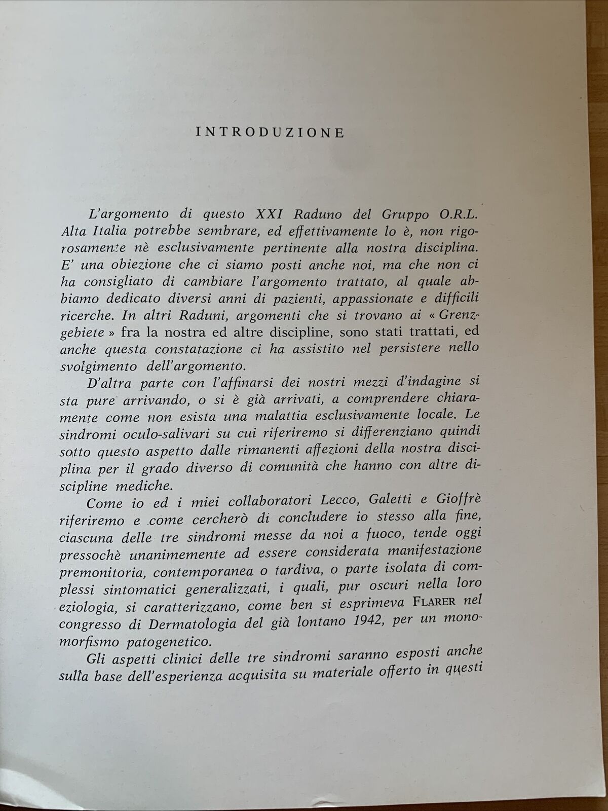 SINDROMI E MALATTIE OCULO SALIVARI - Remaggi, Lecco, Galetti. Toschi 1963