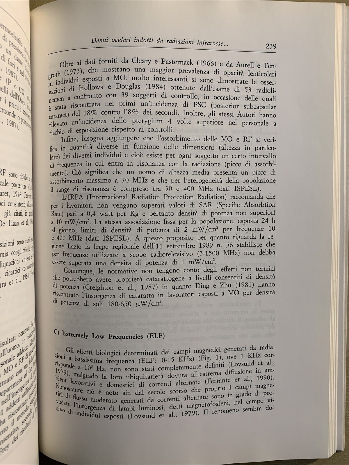 RADIAZIONI NON IONIZZANTI ED OCCHIO - Nicola Pescosolido, Baccini editore 1994 #