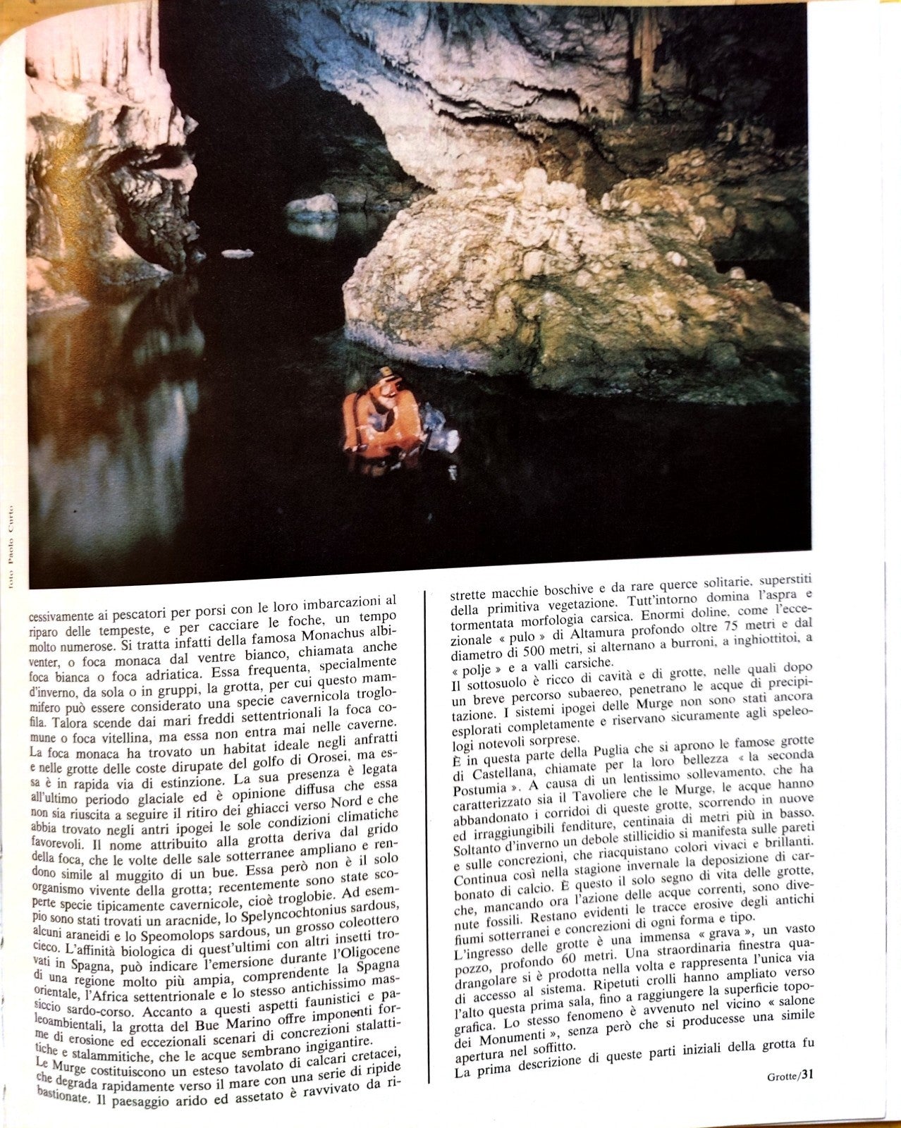 Le Grotte Carlino Belloni, serie natura, Fabbri Ed. 1974 - Speleologia Geologia