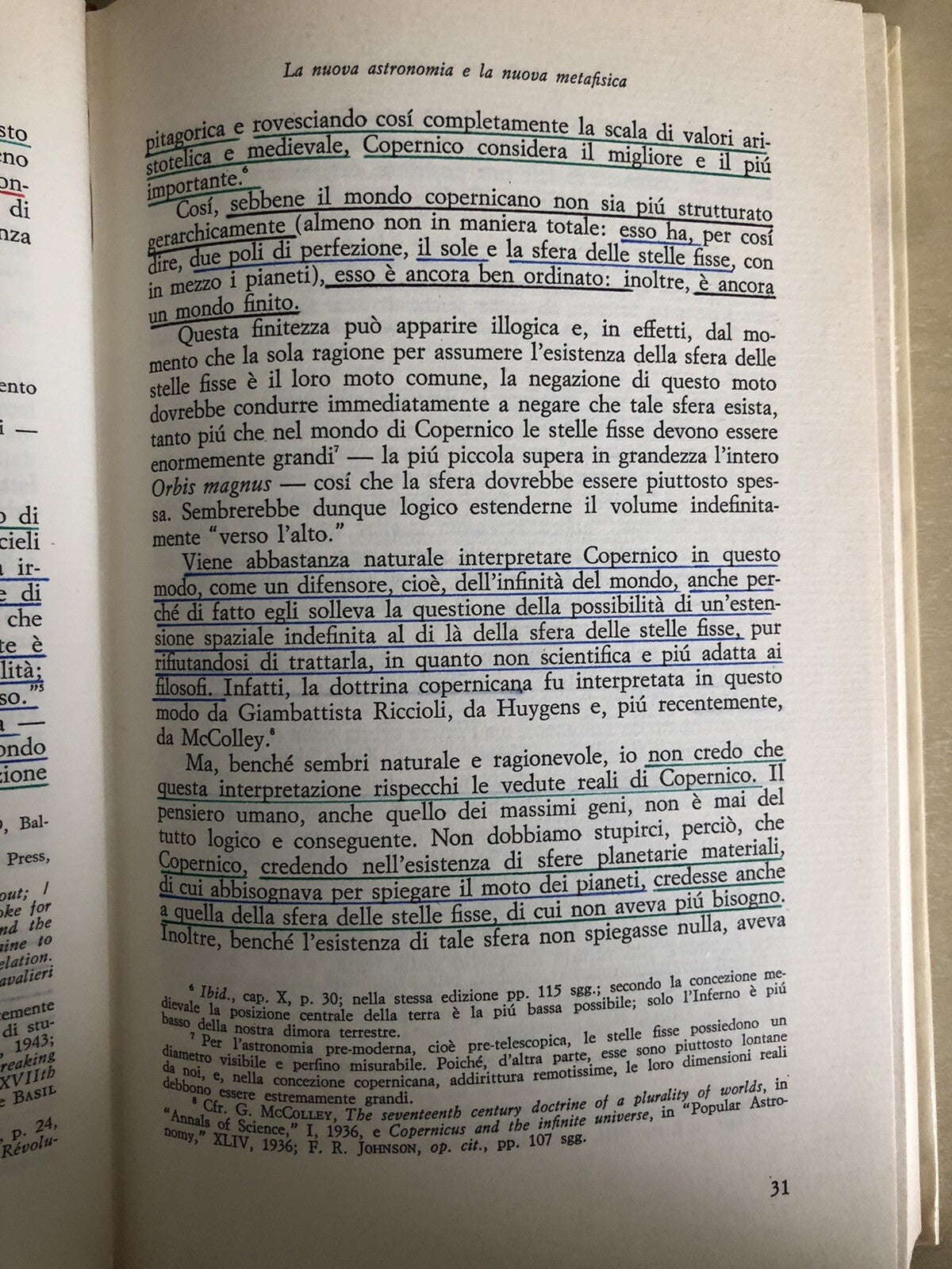 Dal mondo chiuso all'universo infinito, Alexandre Koyré. Feltrinelli 1981