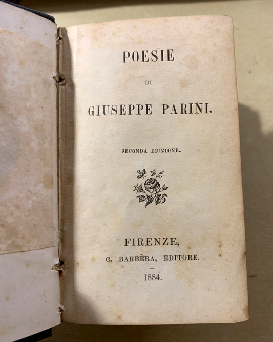 Poesie di Giuseppe Parini. seconda edizione 1884 Barbera editore Firenze