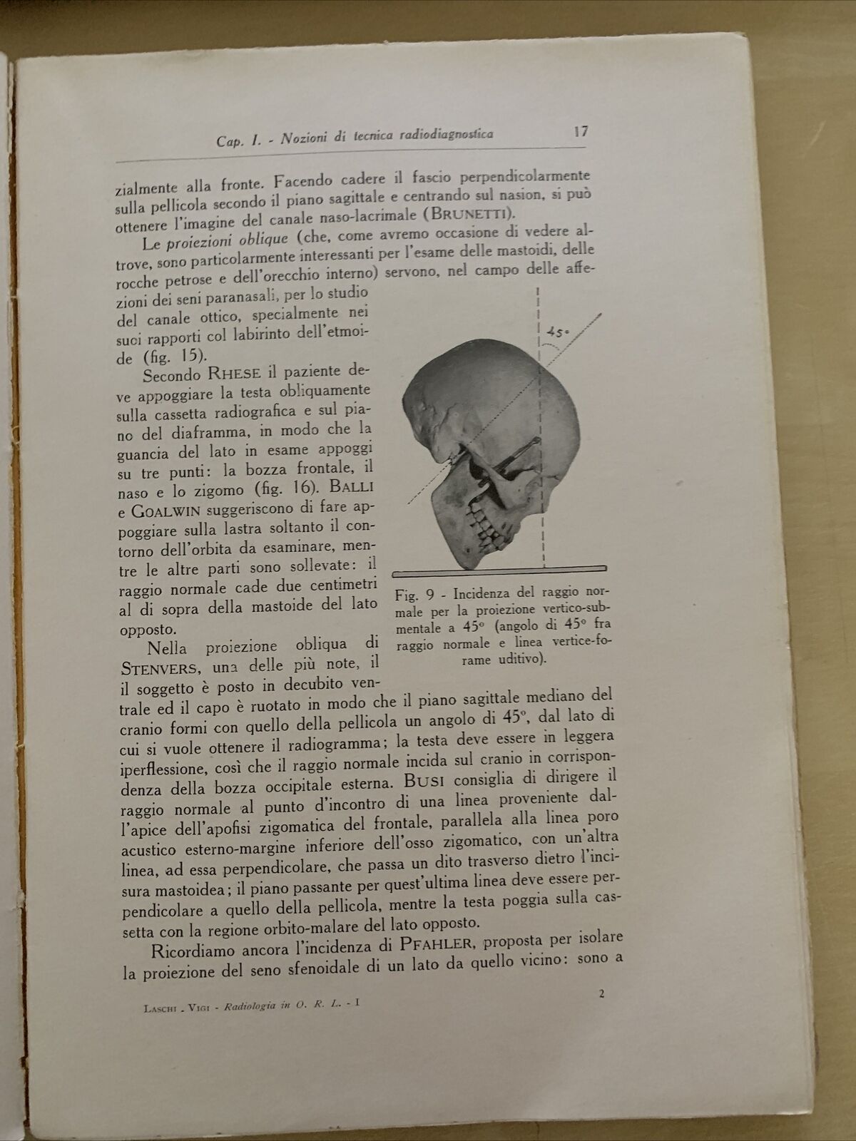 LA RADIOLOGIA IN OTORINO LARINGOLOGIA. G. LASCHI, VIGI. CAPPELLI 1931 #